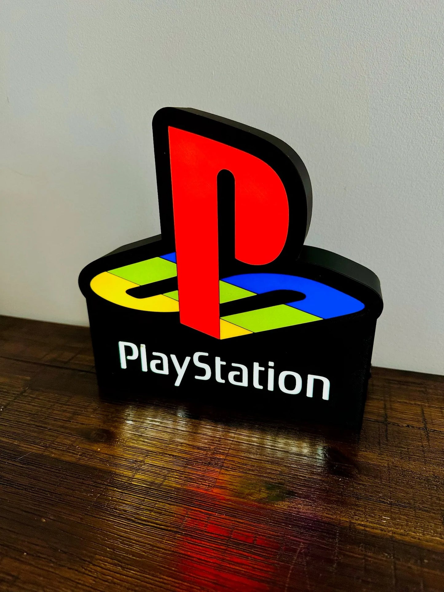 Sony Playstation Logo - Original PSX/PS1 Colours - Light Up Wall Art - USB Power - Michael's 3D World
