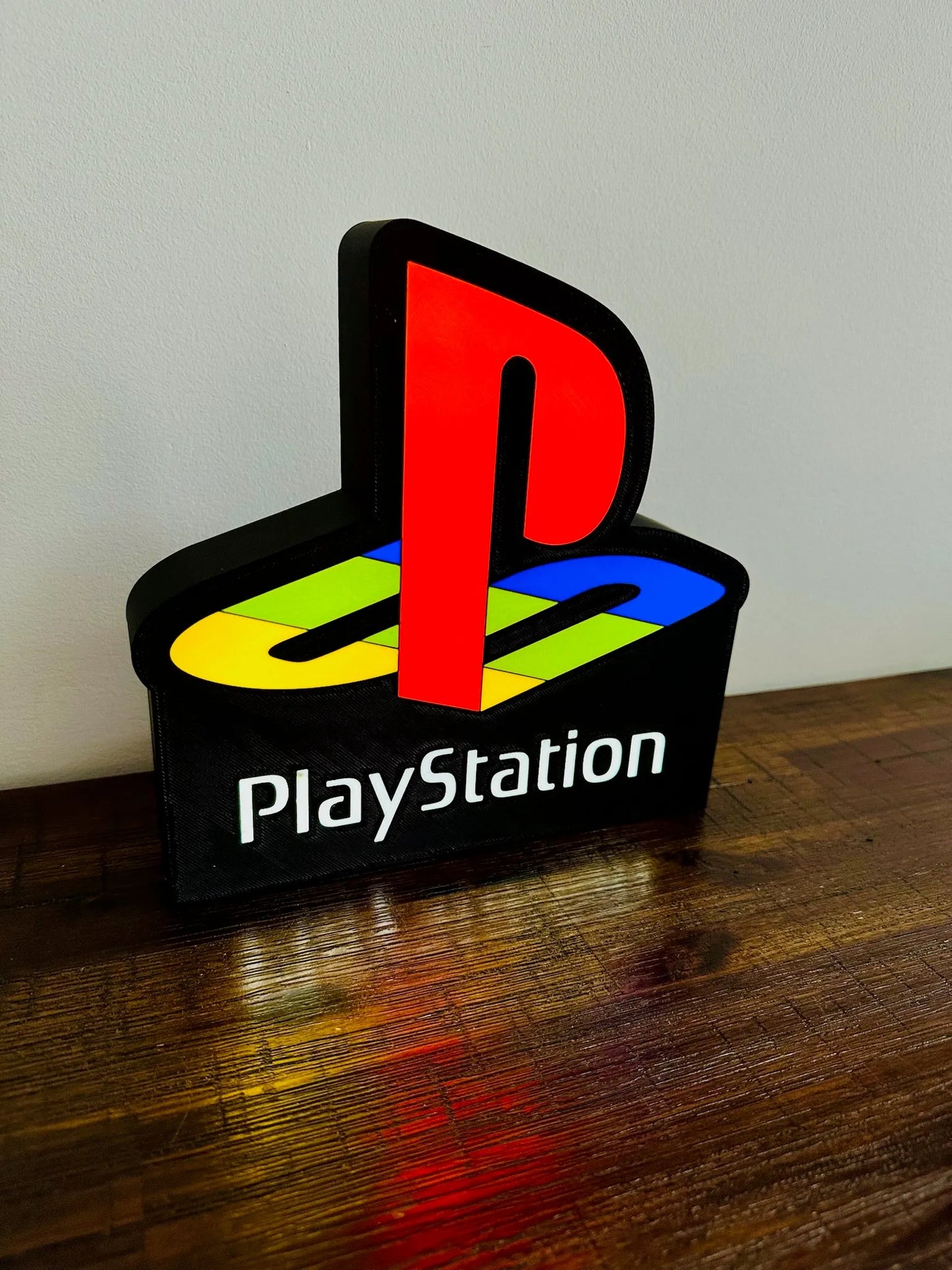 Sony Playstation Logo - Original PSX/PS1 Colours - Light Up Wall Art - USB Power - Michael's 3D World