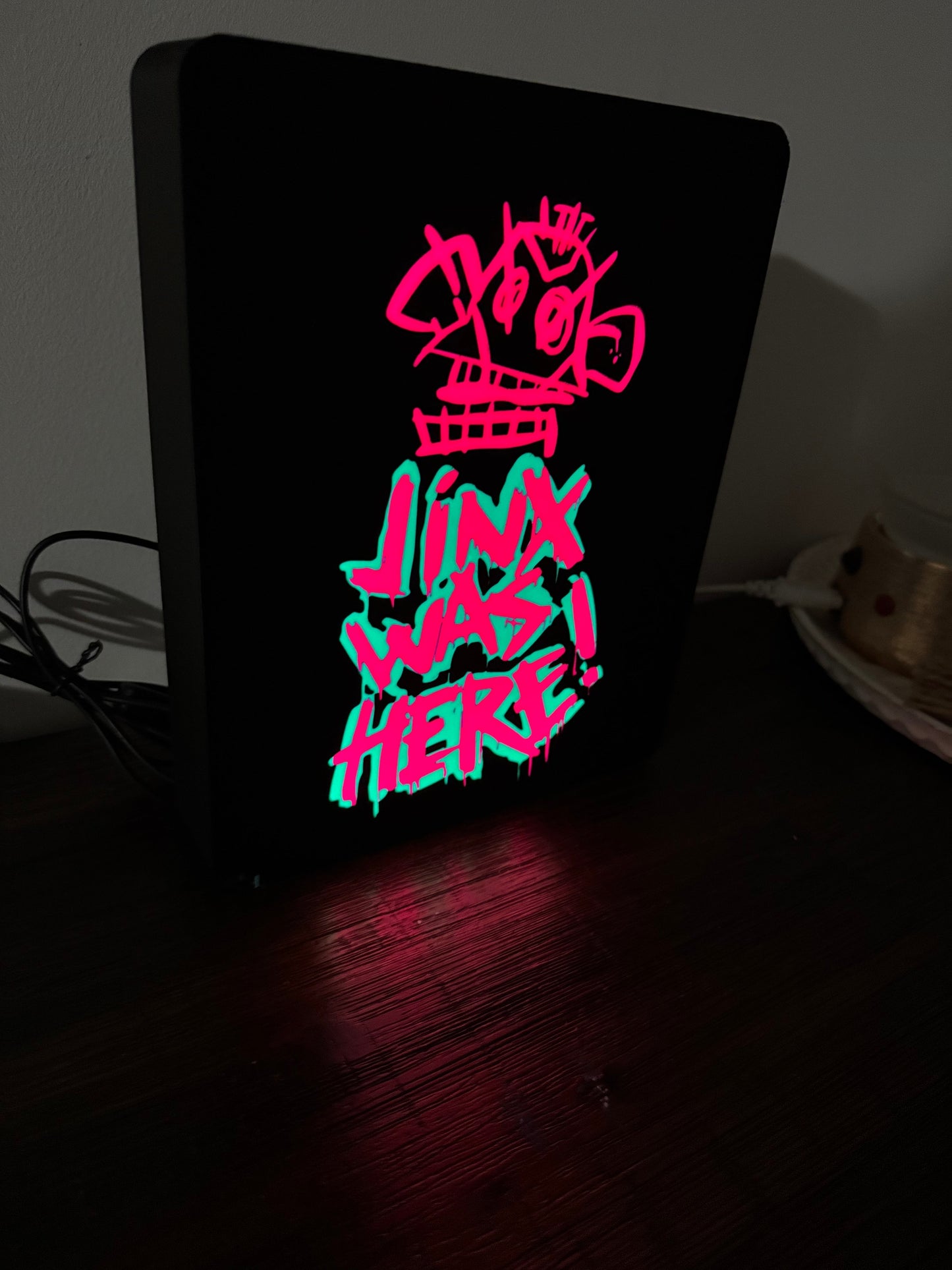 Arcane: Jinx was here graffiti- Bright light up LED Night Light