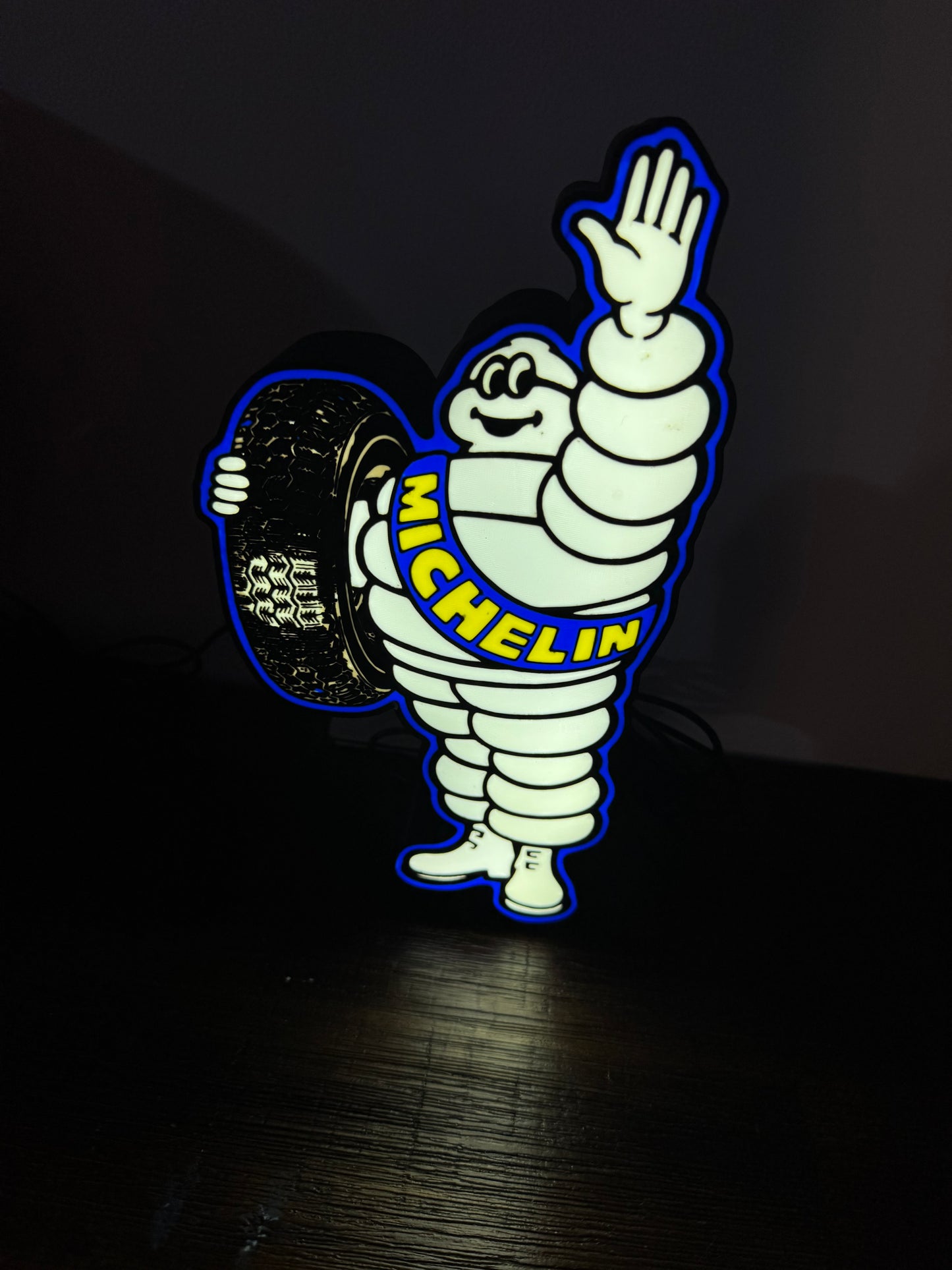 Michelin Man Tyre Logo - LED Light Up Sign / Illuminated Wall Art