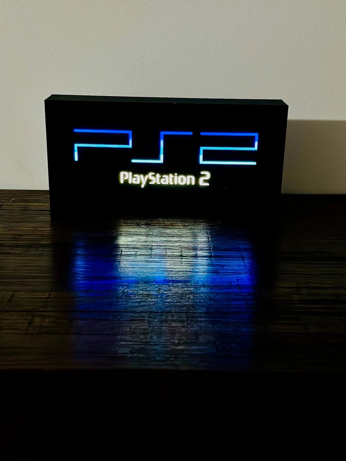 Sony Playstation 2 Logo - Original PS2 Colours - Light Up Wall Art - USB Power