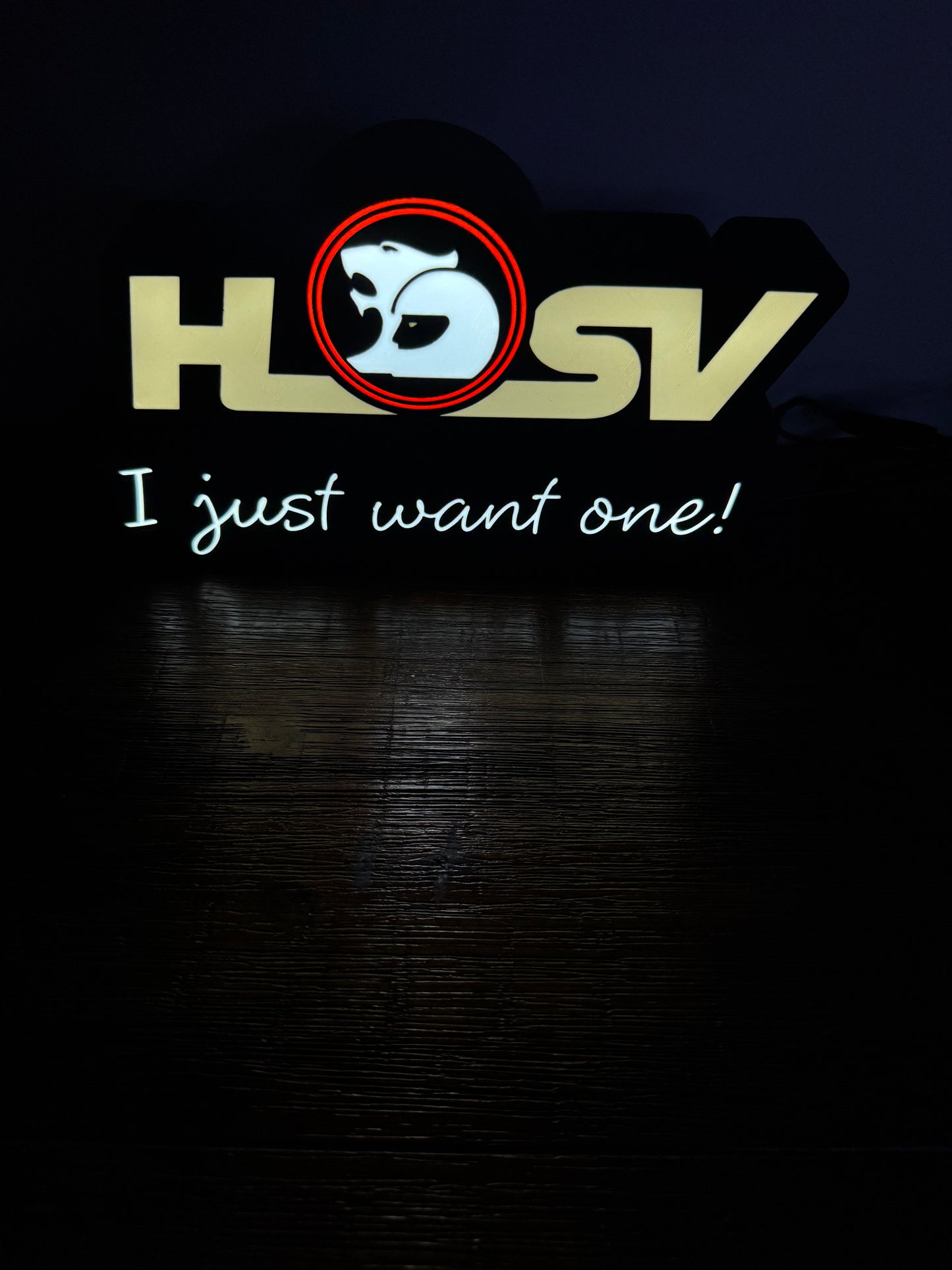 Holden HSV “I just want one” Logo - LED Light Up Display Art - USB Powered