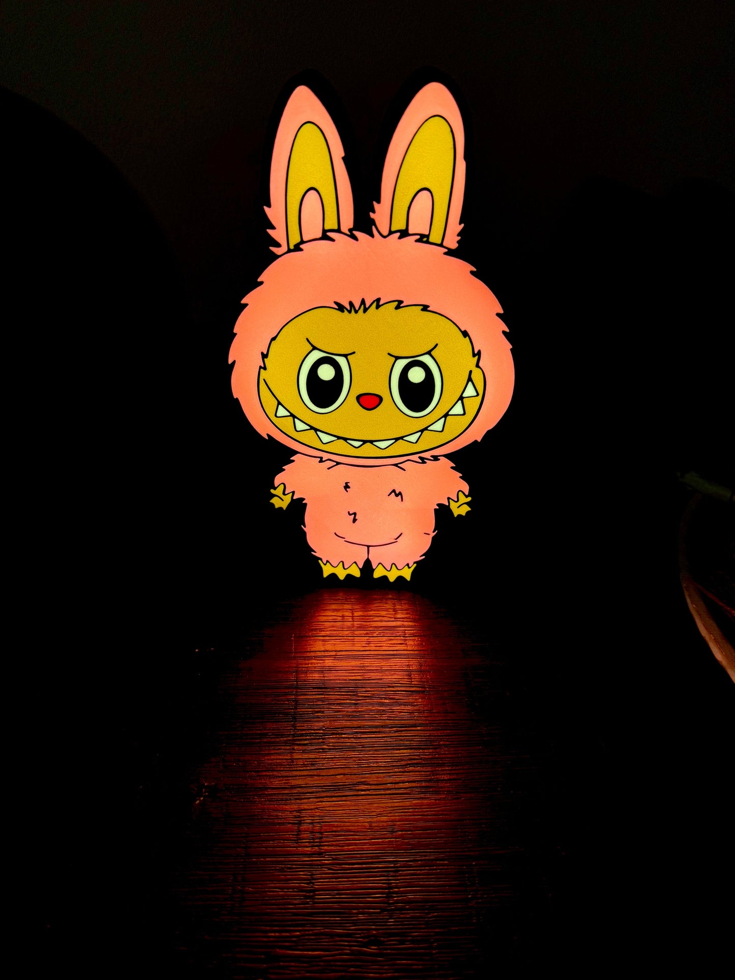 Pink Labubu Doll - LED Light Up Wall Art / Sign