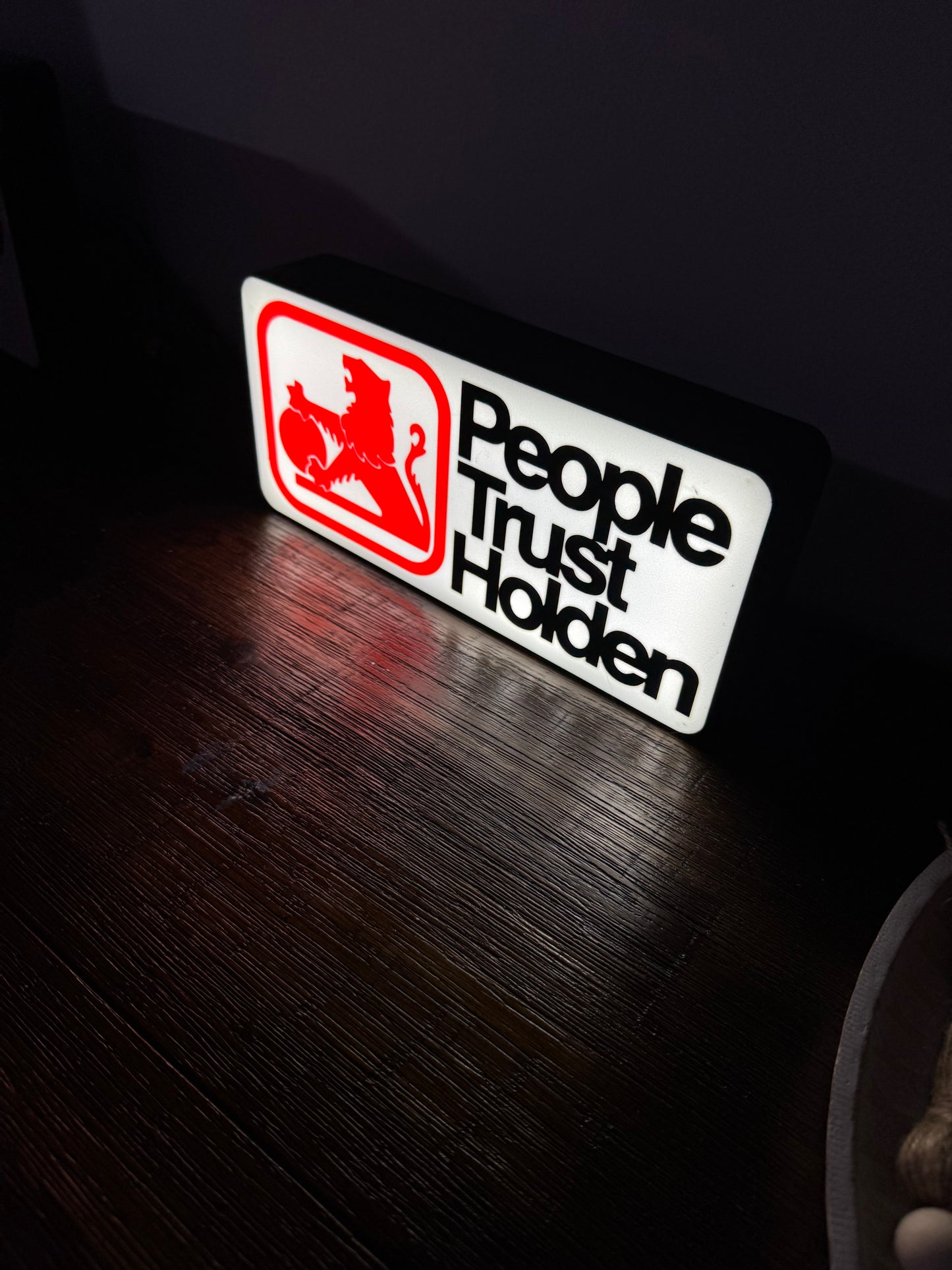 People Trust Holden - LED Light Up Artwork / Illuminated Wall Art / LED Display Sign