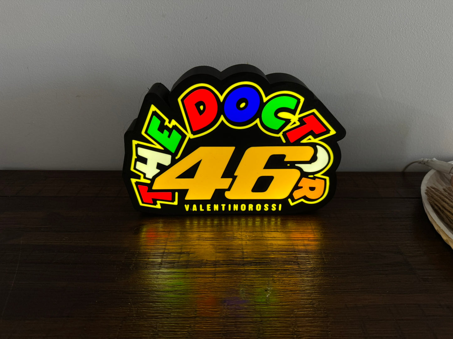 Valentino Rossi - 46 - The Doctor - LED Light Up Artwork / Illuminated Wall Sign Display