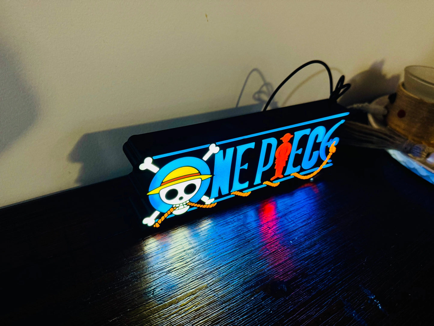 One Piece Unique Light Up Logo - Desk Or Wall Decoration - USB Powered 24cm