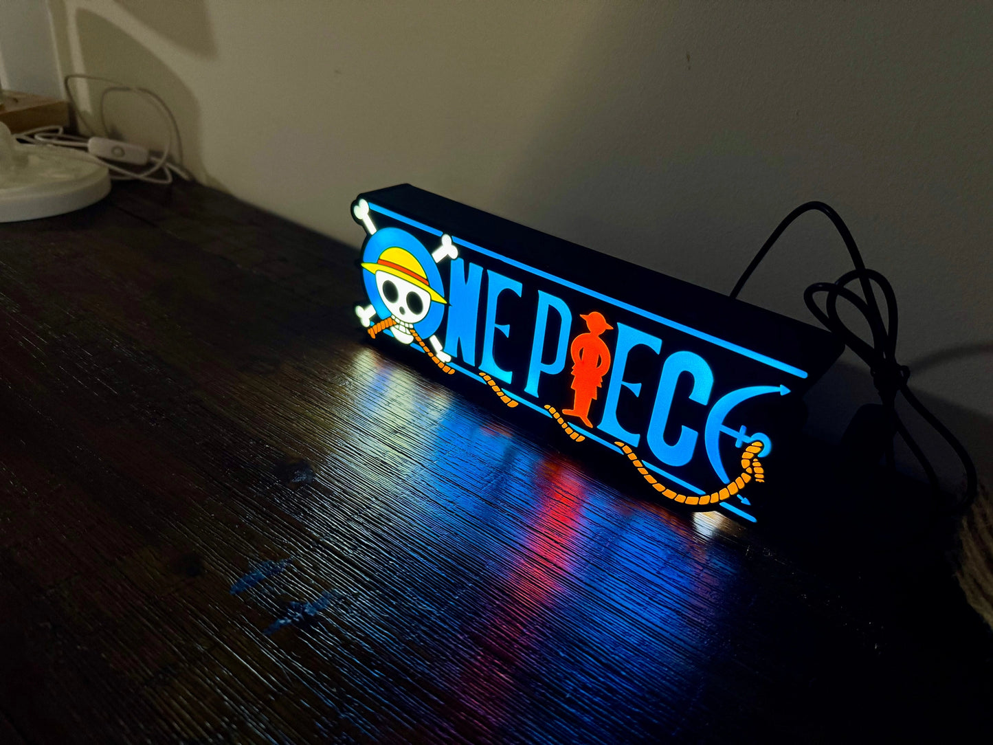 One Piece Unique Light Up Logo - Desk Or Wall Decoration - USB Powered 24cm