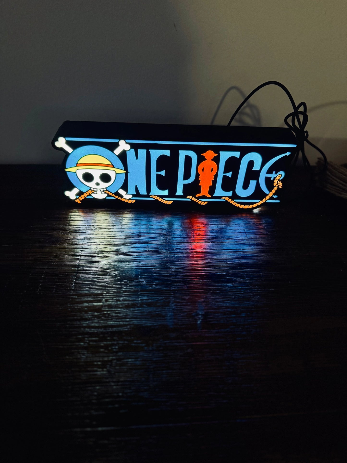 One Piece Unique Light Up Logo - Desk Or Wall Decoration - USB Powered 24cm