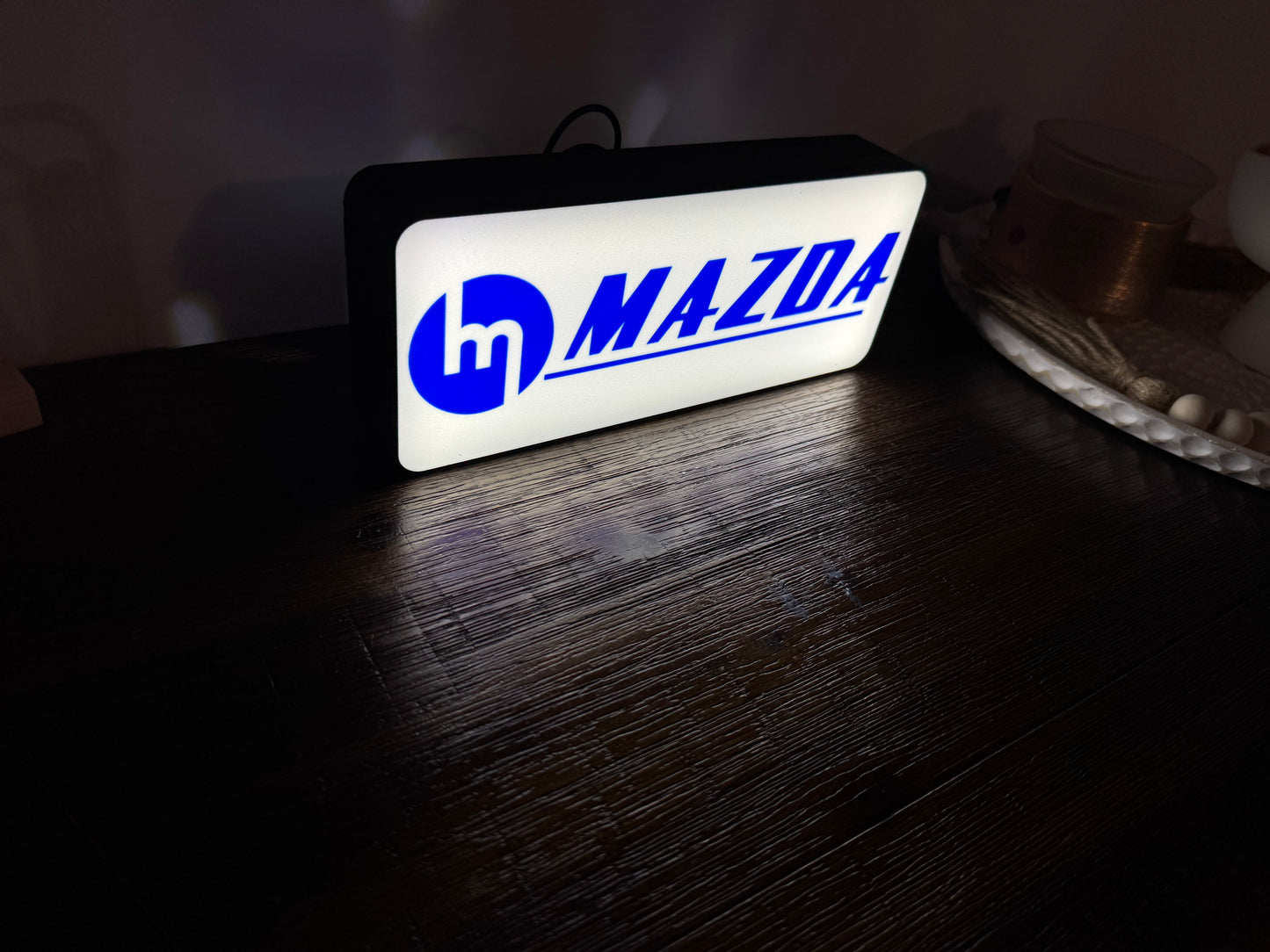 Mazda - Blue Shifter Logo - Light Up Artwork / Wall Art / Sign
