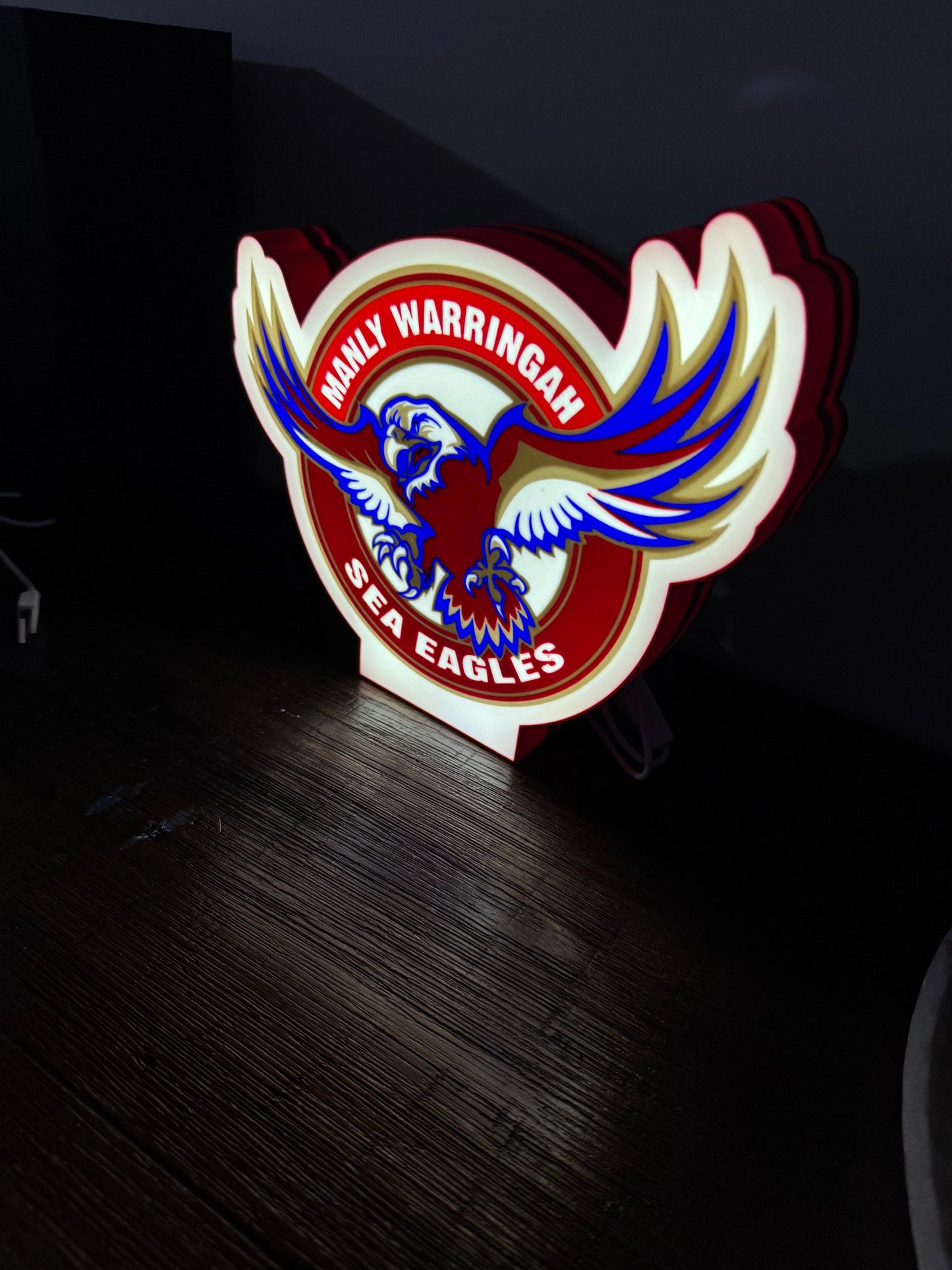 Manly Sea Eagles Logo - Light Up Sign - USB Powered