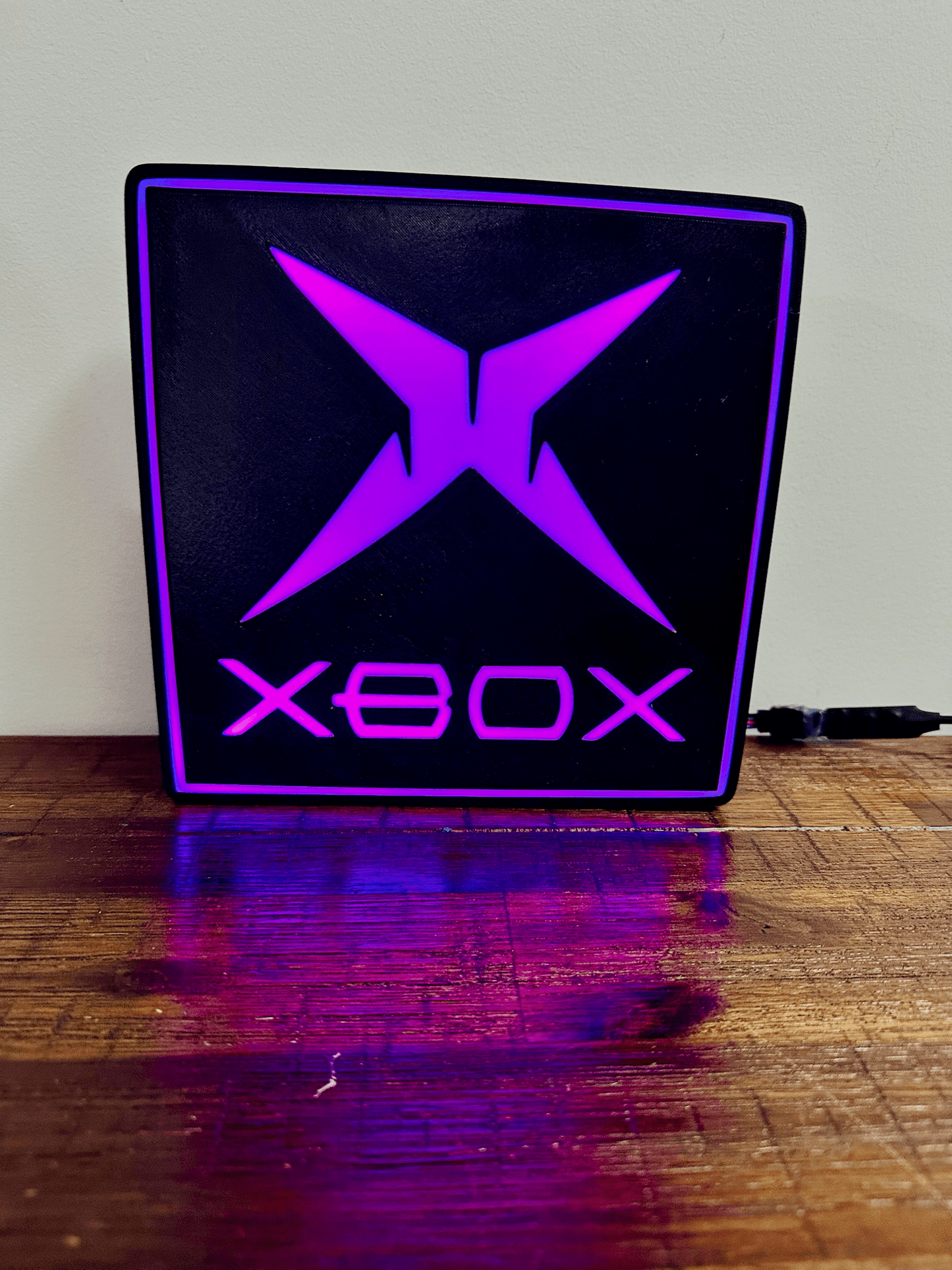 Original Classic XBOX - Bright Green Light Up Wall Art - USB Powered