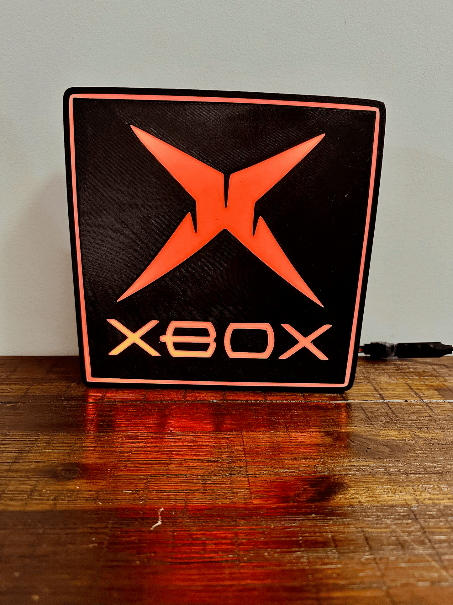Original Classic XBOX - Bright Green Light Up Wall Art - USB Powered