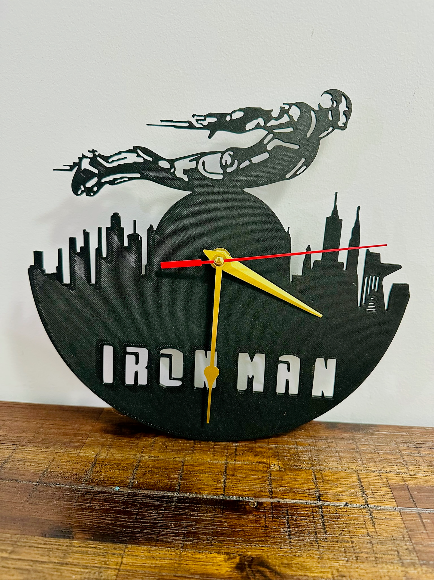 Flying Iron Man Clock - Silent Mechanism and easy to hang!