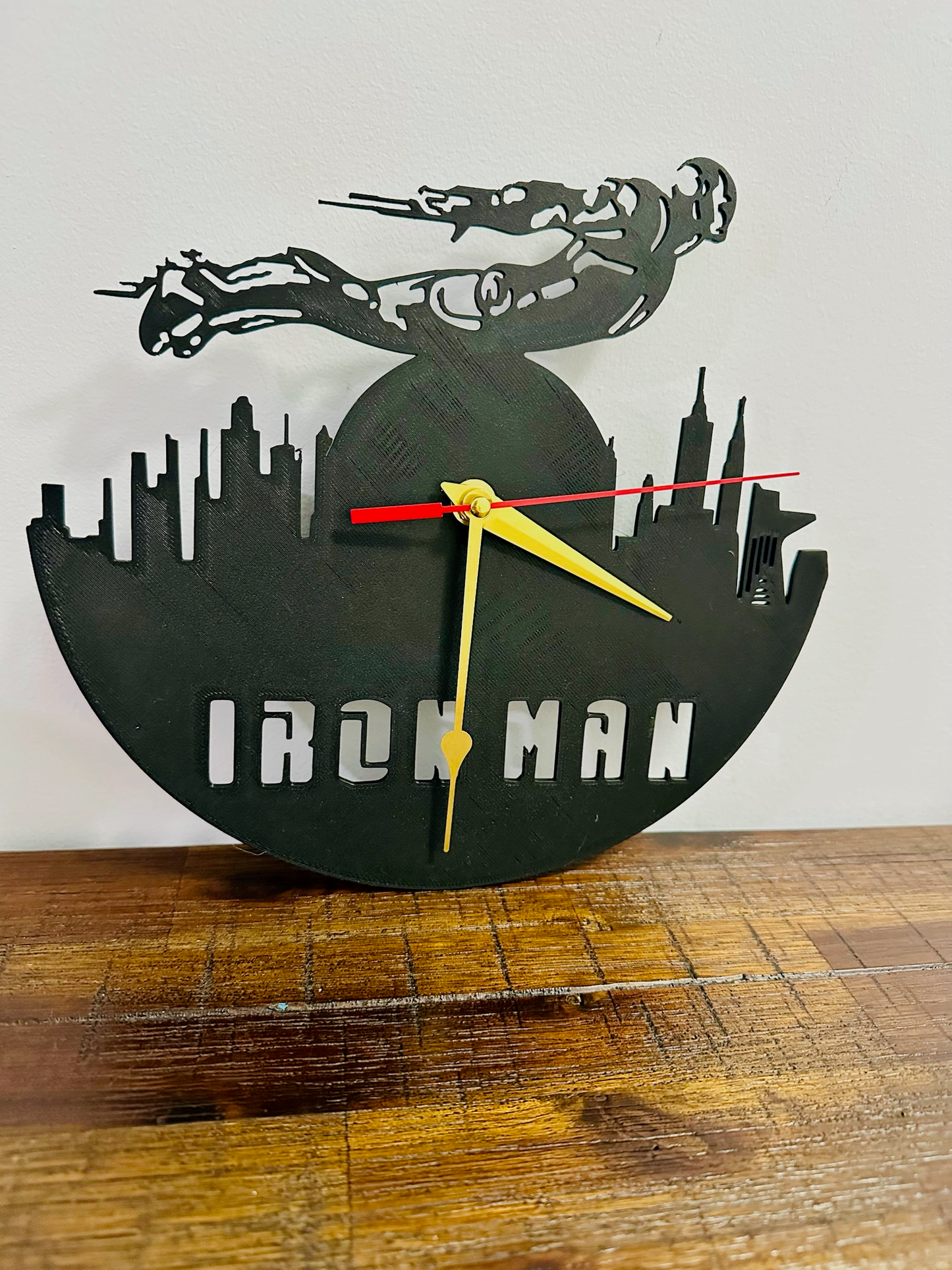 Flying Iron Man Clock - Silent Mechanism and easy to hang!