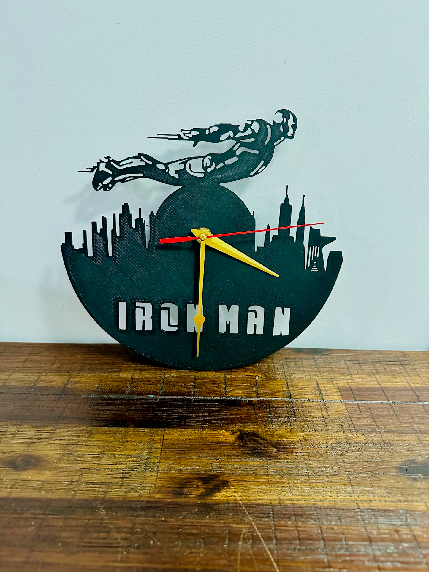 Flying Iron Man Clock - Silent Mechanism and easy to hang!
