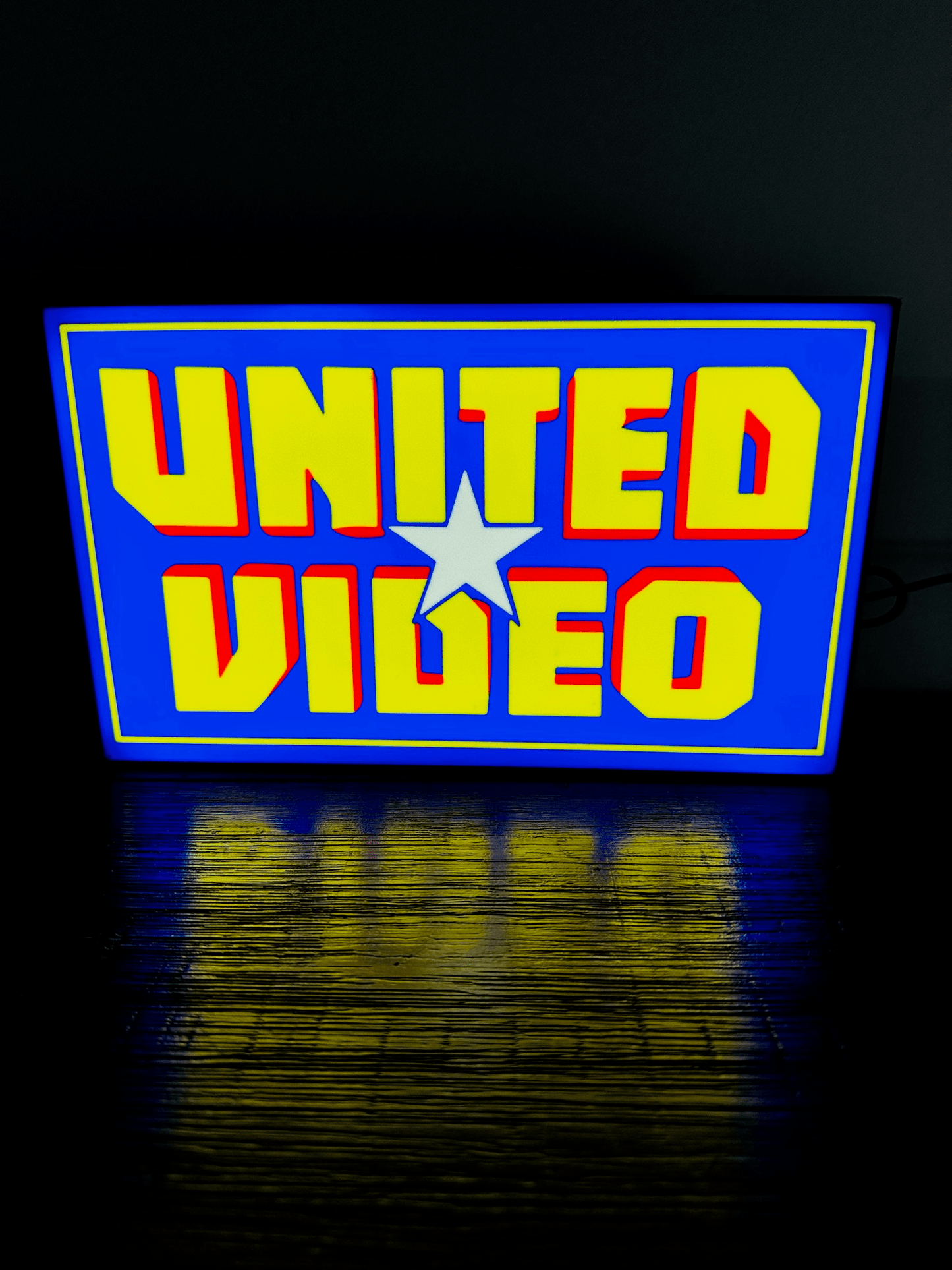 United Video Logo - Light Up Logo/Wall Art - Video Store Rental Nostalgia
