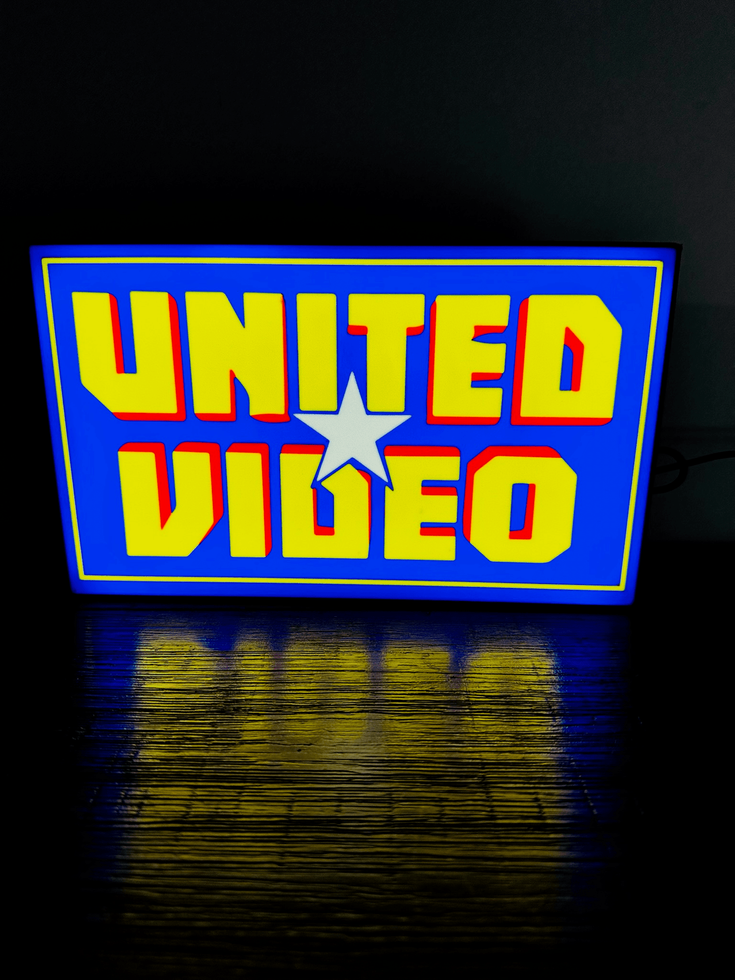 United Video Logo - Light Up Logo/Wall Art - Video Store Rental Nostalgia