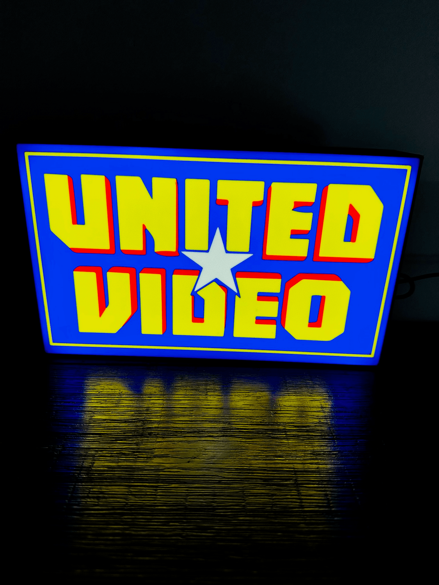 United Video Logo - Light Up Logo/Wall Art - Video Store Rental Nostalgia