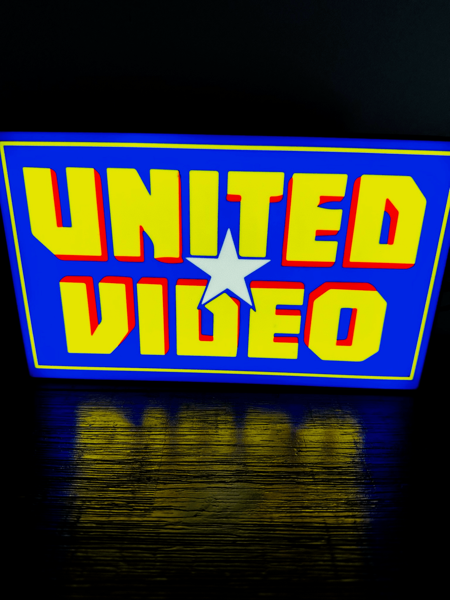 United Video Logo - Light Up Logo/Wall Art - Video Store Rental Nostalgia