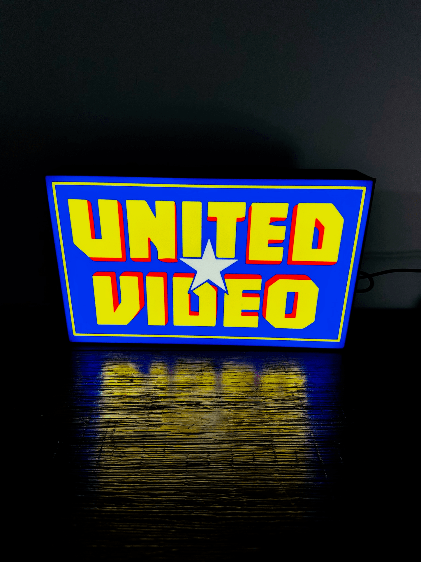 United Video Logo - Light Up Logo/Wall Art - Video Store Rental Nostalgia