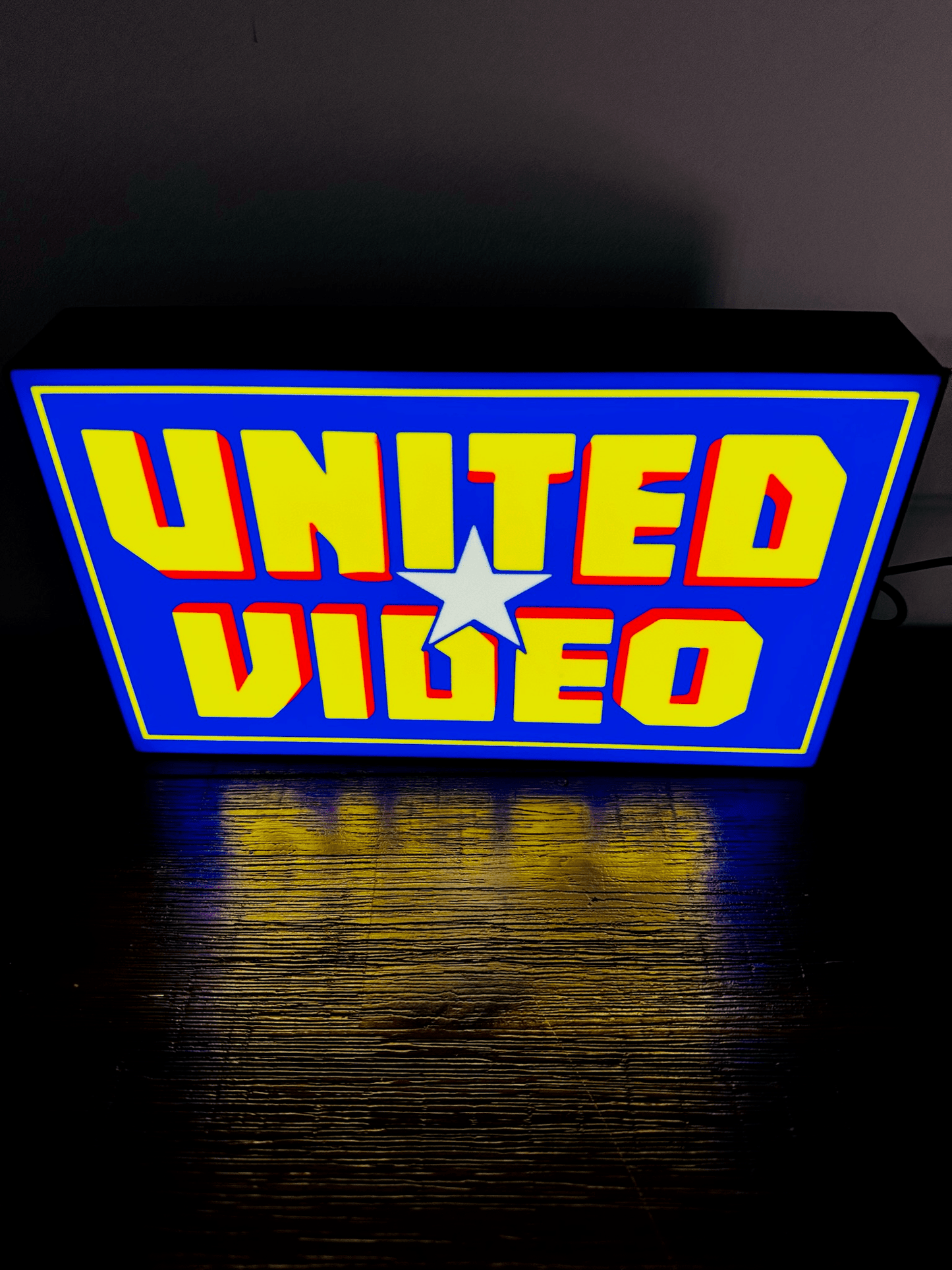 United Video Logo - Light Up Logo/Wall Art - Video Store Rental Nostalgia