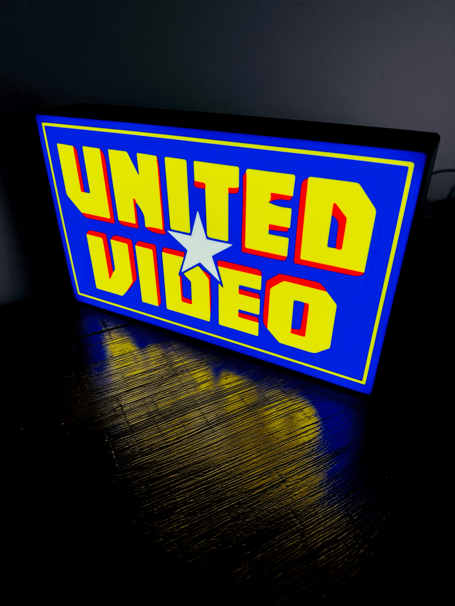 United Video Logo - Light Up Logo/Wall Art - Video Store Rental Nostalgia