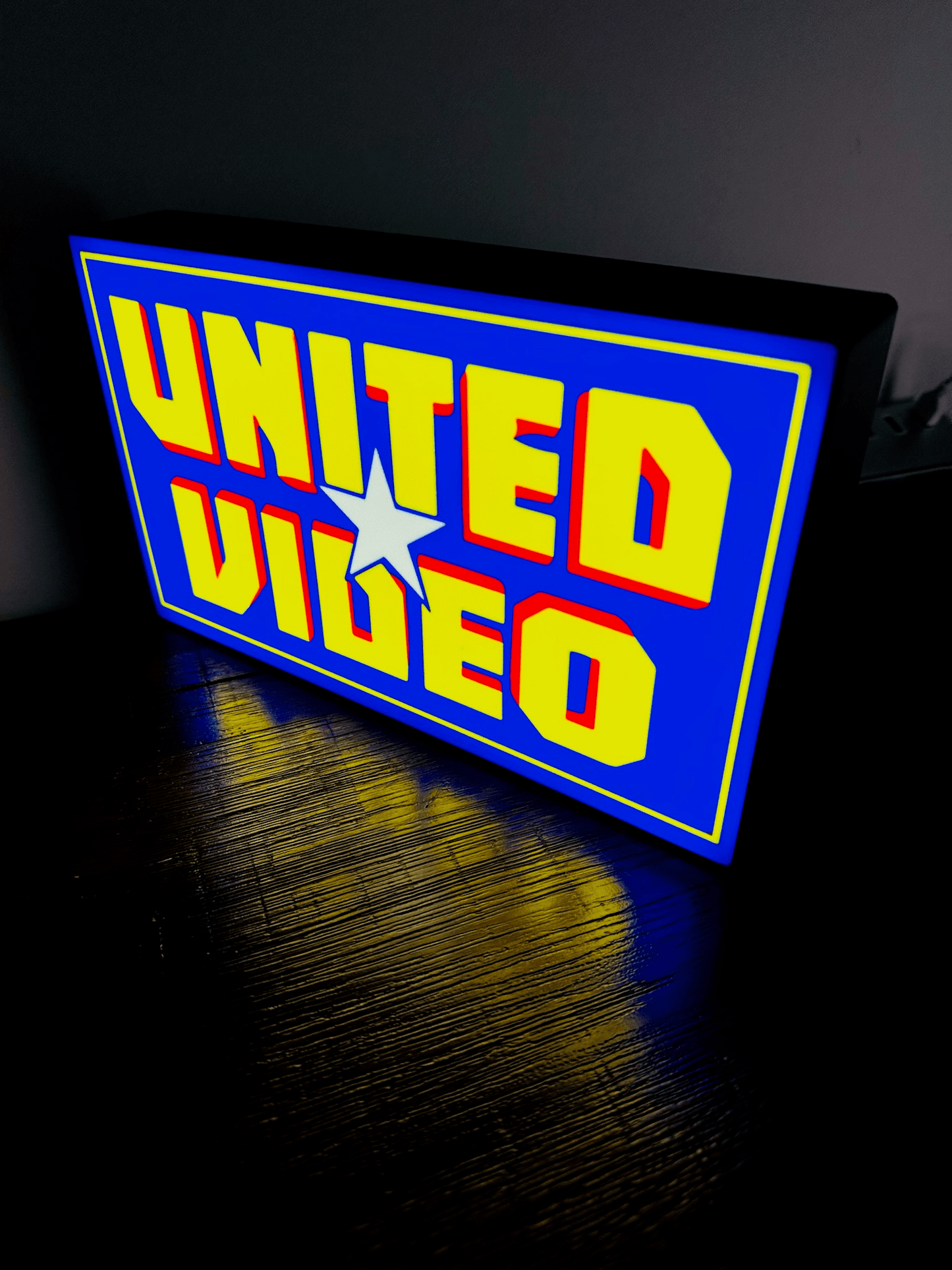 United Video Logo - Light Up Logo/Wall Art - Video Store Rental Nostalgia