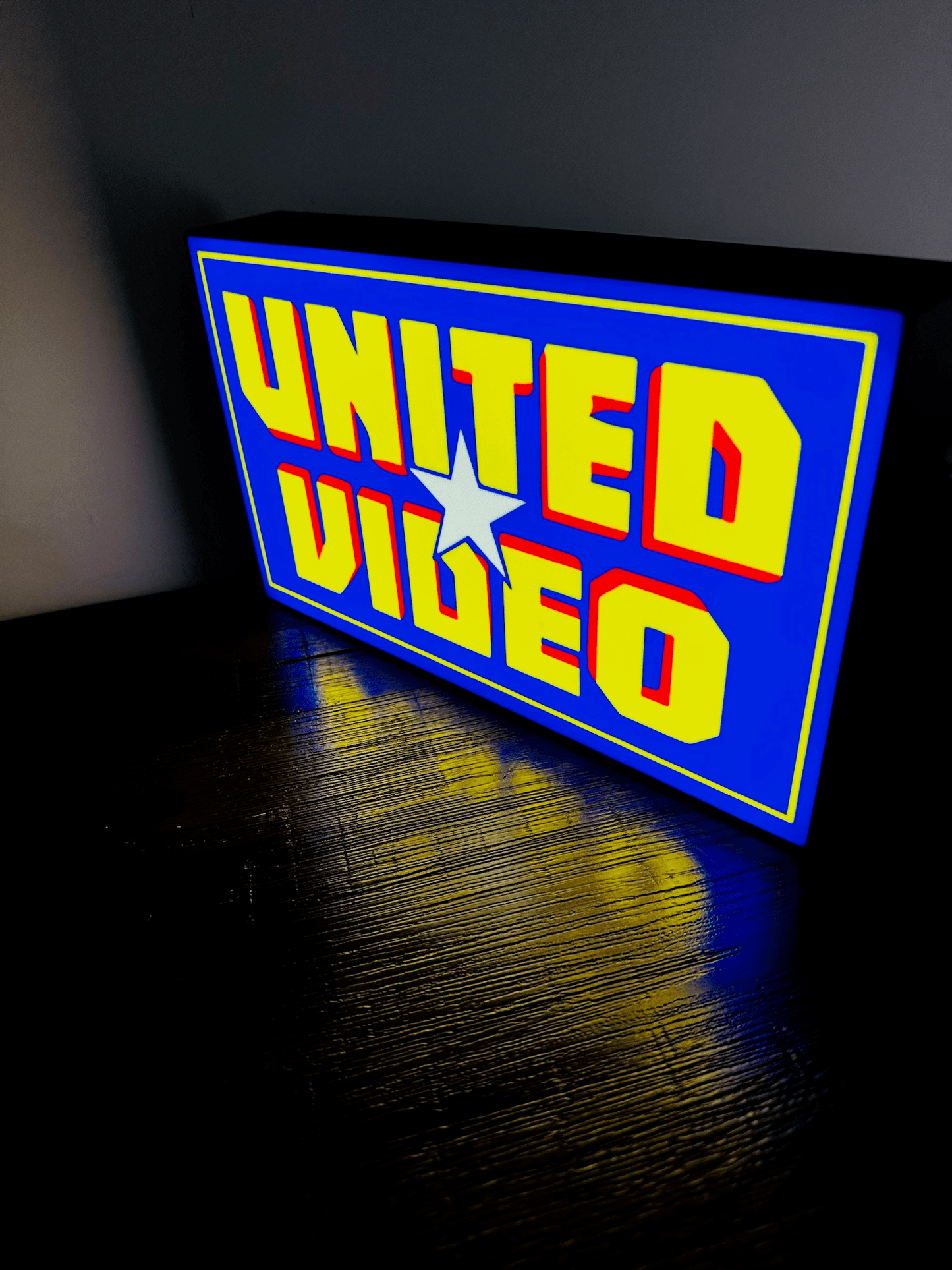 United Video Logo - Light Up Logo/Wall Art - Video Store Rental Nostalgia