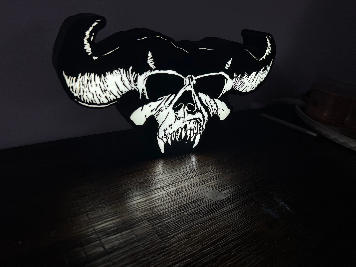 Danzig Skull with horns / Misfits - Light Up Artwork / Wall Art / Sign