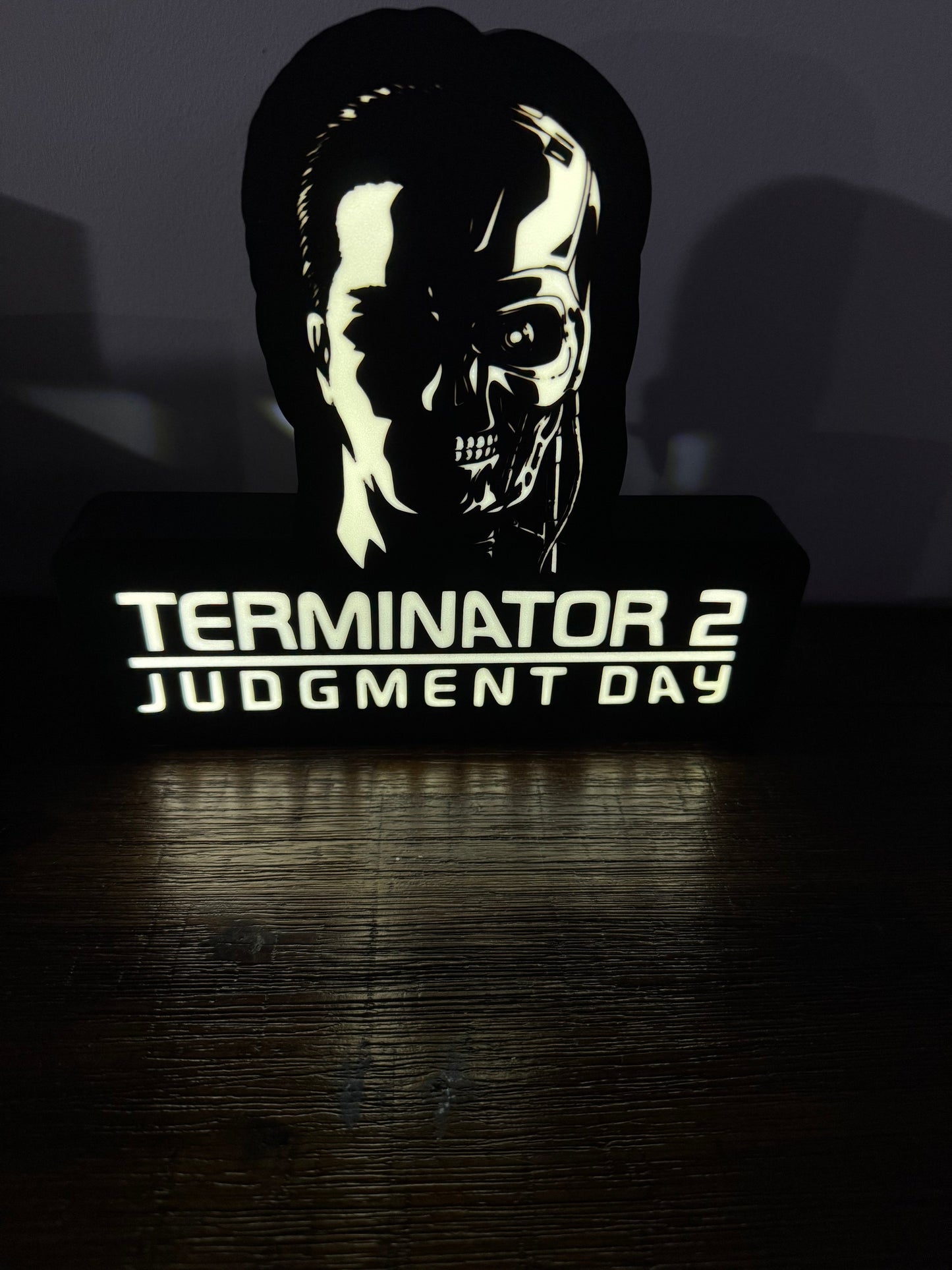 Terminator 2 - Movie Logo LED Light Up Artwork / Wall Art / Sign