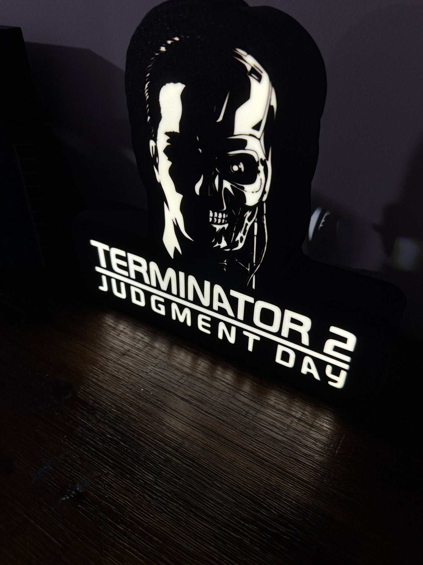 Terminator 2 - Movie Logo LED Light Up Artwork / Wall Art / Sign