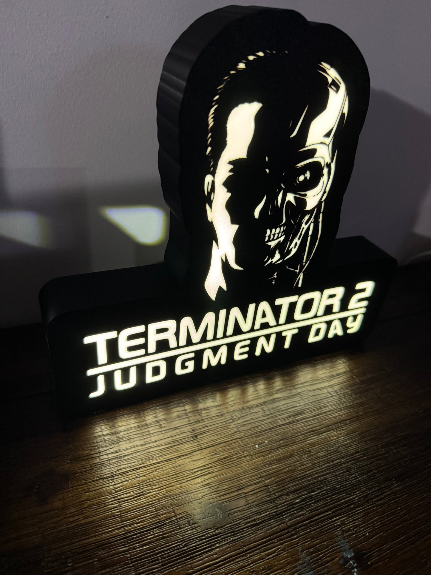 Terminator 2 - Movie Logo LED Light Up Artwork / Wall Art / Sign