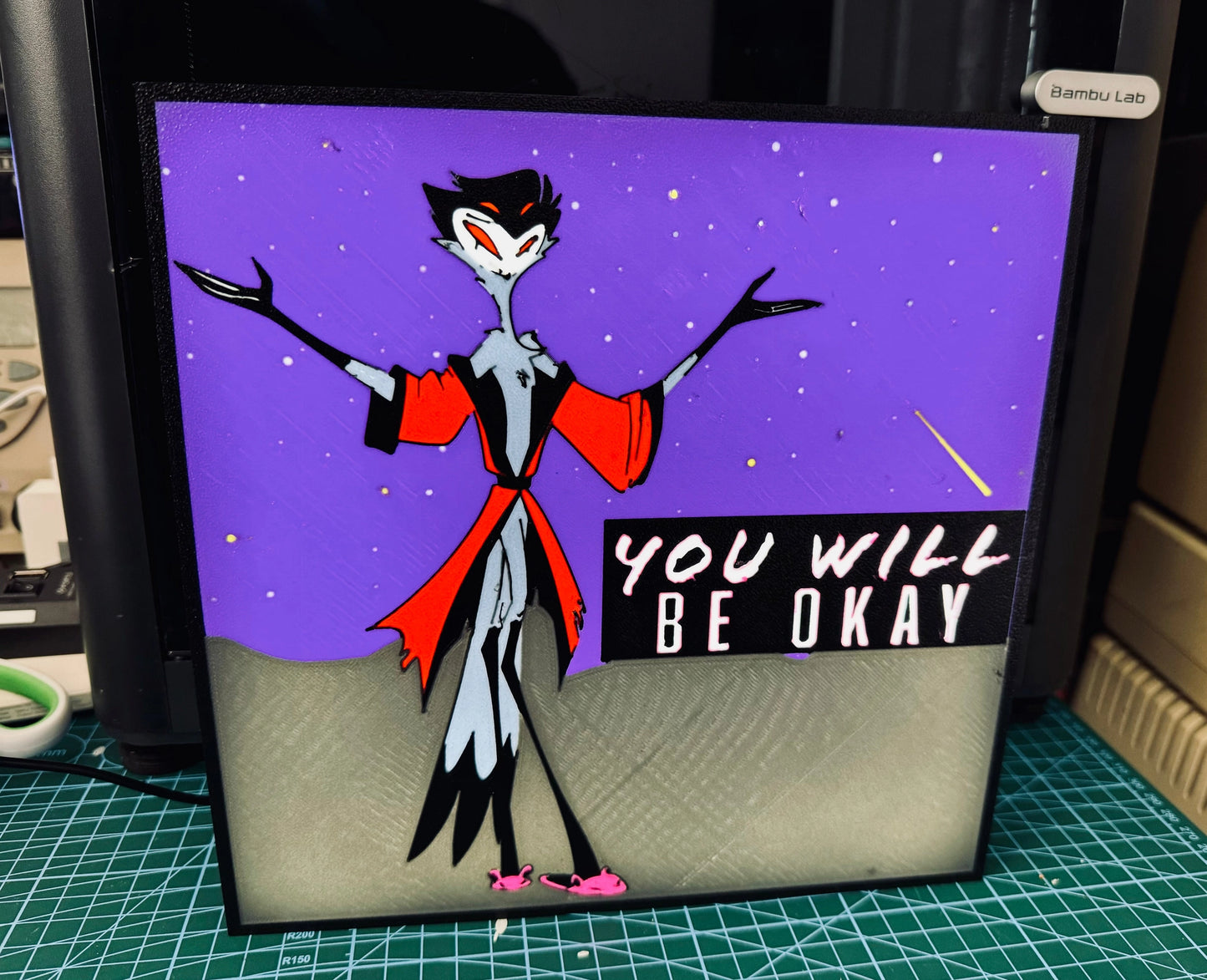 Stolas - You will be Okay - Night Light / Light up Sign - Helluva Boss - Michael's 3D World