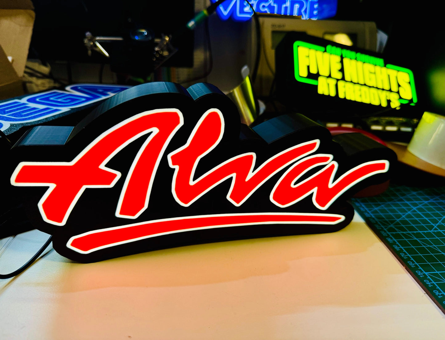 Alva - Light up Logo / Sign - USB Powered - Michael's 3D World