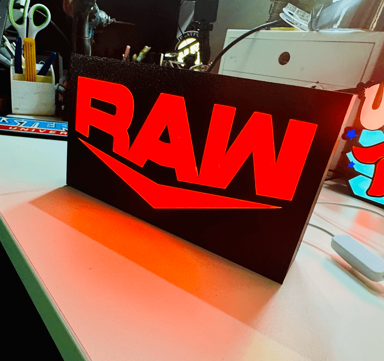 WWE RAW / NXT / Smack Down Light Up Signs - USB Powered - Michael's 3D World