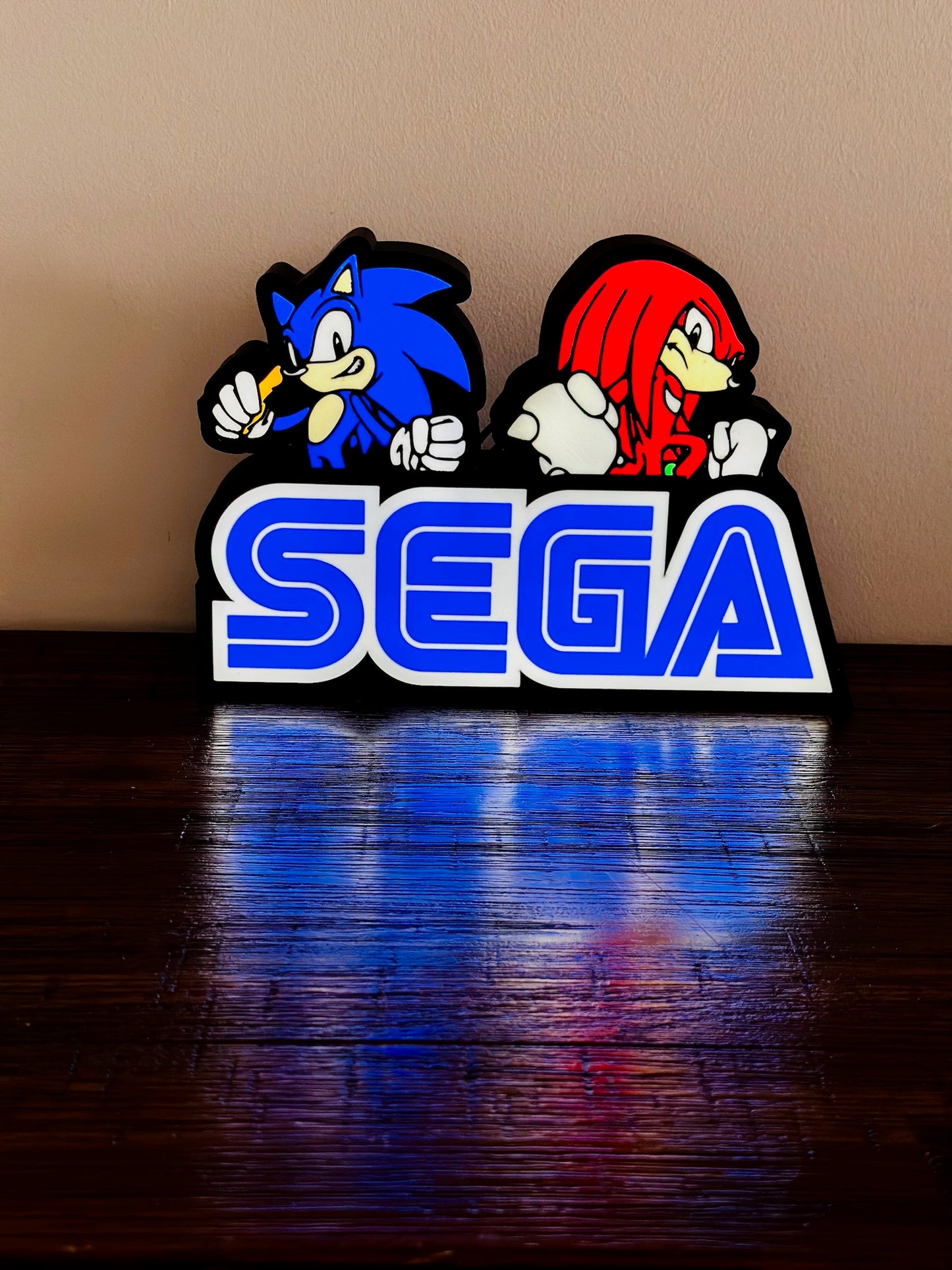 SEGA Sonic & Knuckles LED Wall Art - Light Up Your Gaming Space! ✨