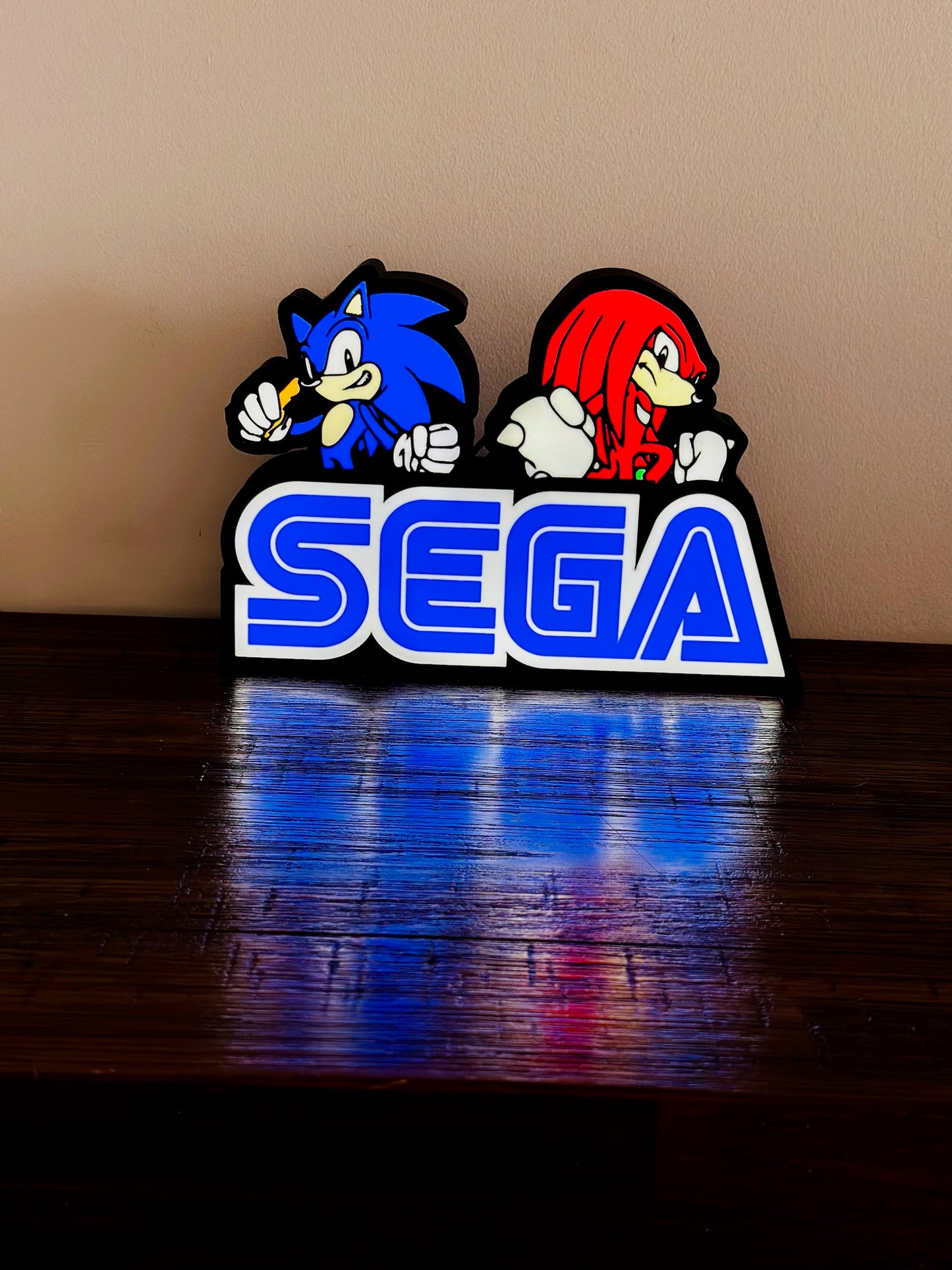 SEGA Sonic & Knuckles LED Wall Art - Light Up Your Gaming Space! ✨