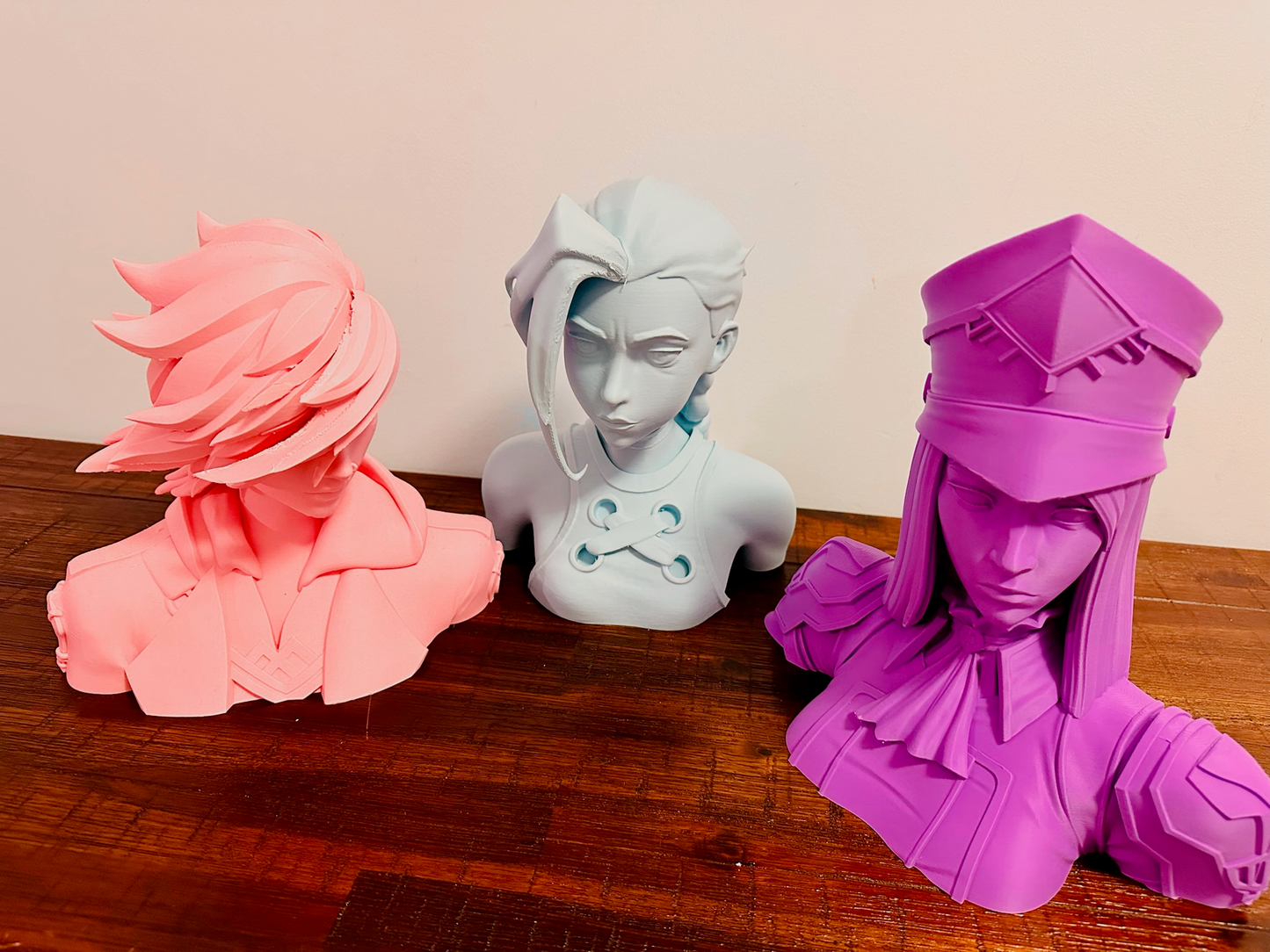 Arcane: Jinx, Vi, Isha & Caitlyn Bust Statues - 24cm Tall, Matte Finish