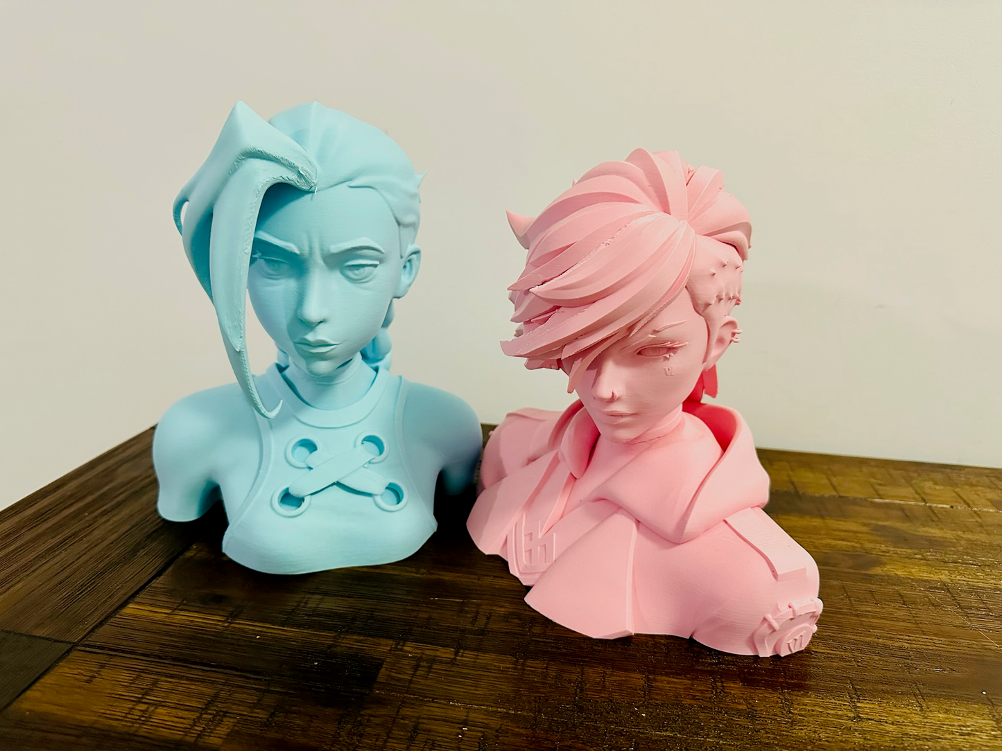 Arcane: Jinx, Vi, Isha & Caitlyn Bust Statues - 24cm Tall, Matte Finish
