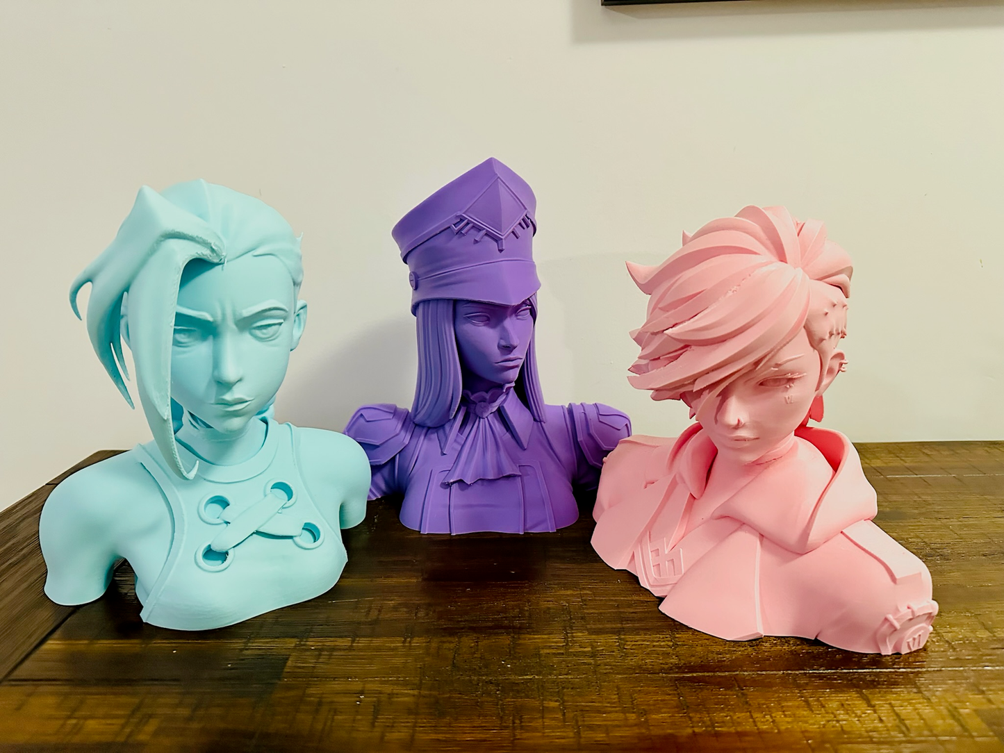 Arcane: Jinx, Vi, Isha & Caitlyn Bust Statues - 24cm Tall, Matte Finish