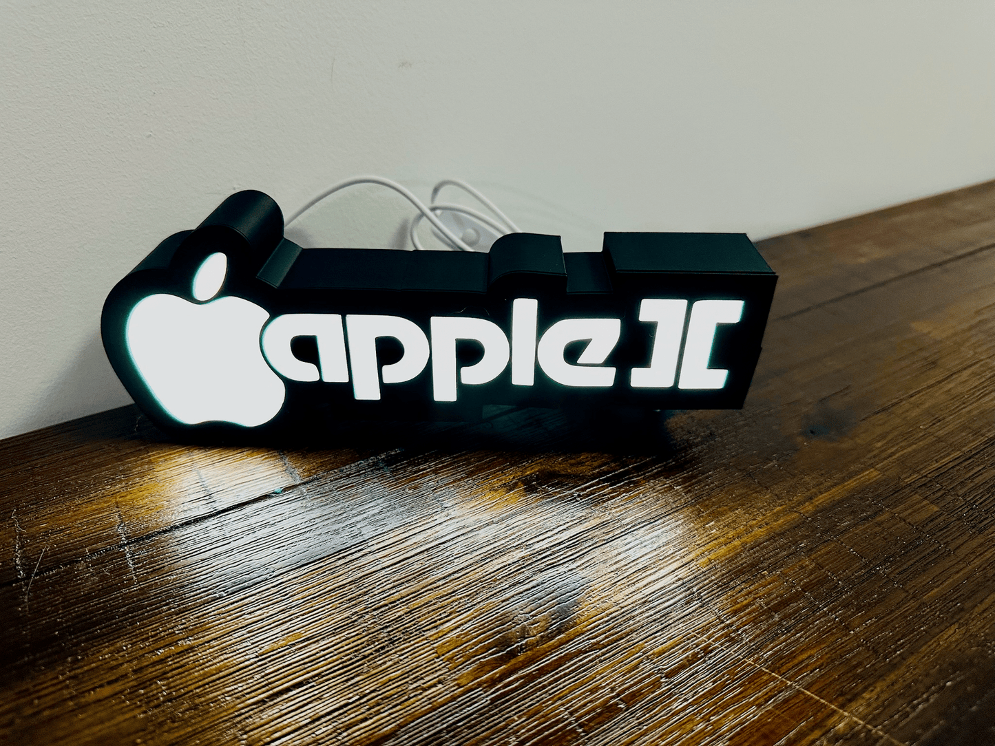 Apple II Apple Logo - Full Colour or White - Night Light / Light Up Wall Art