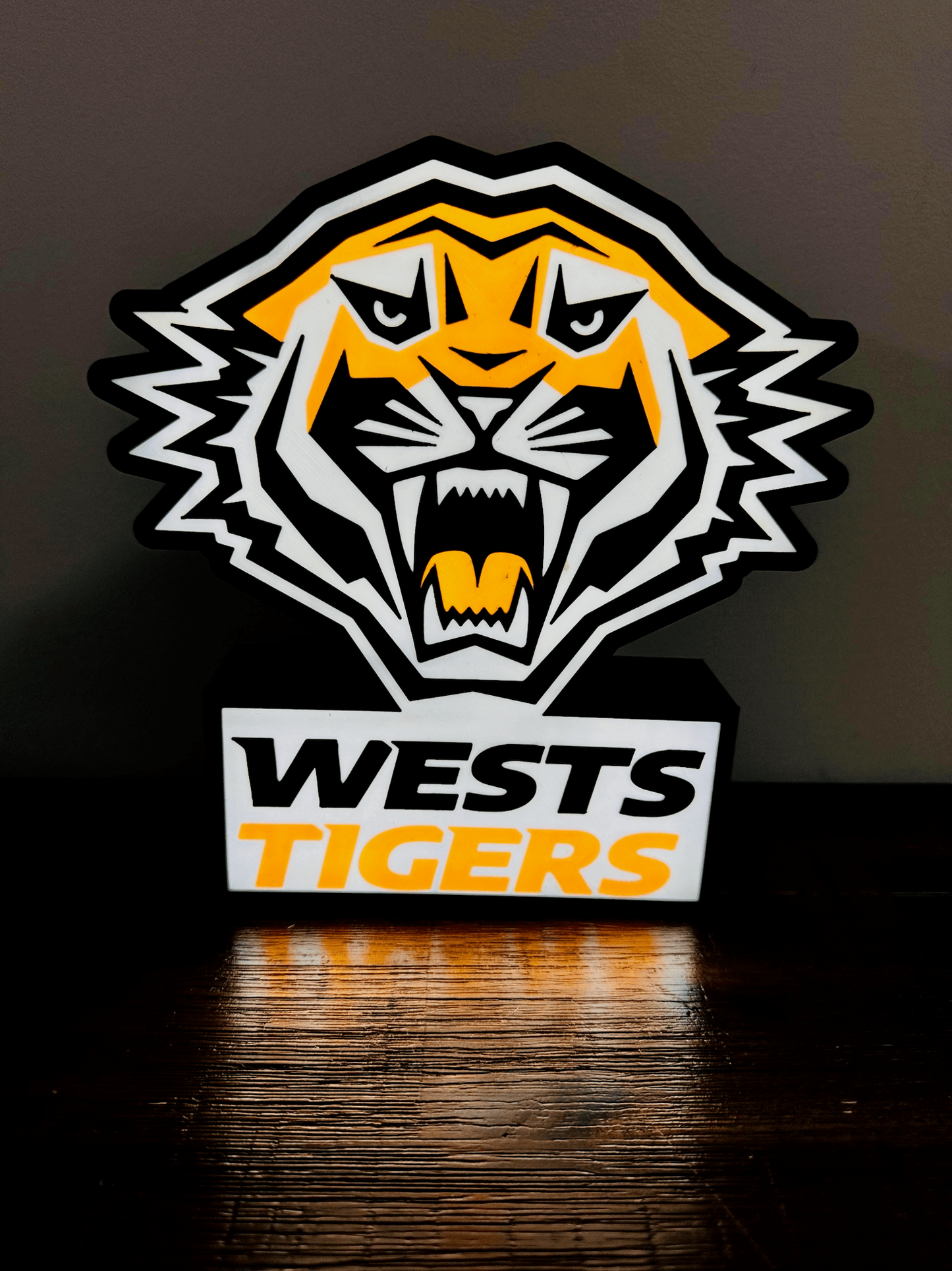 Wests Tigers - NRL Logo Light-up Sign - USB Powered