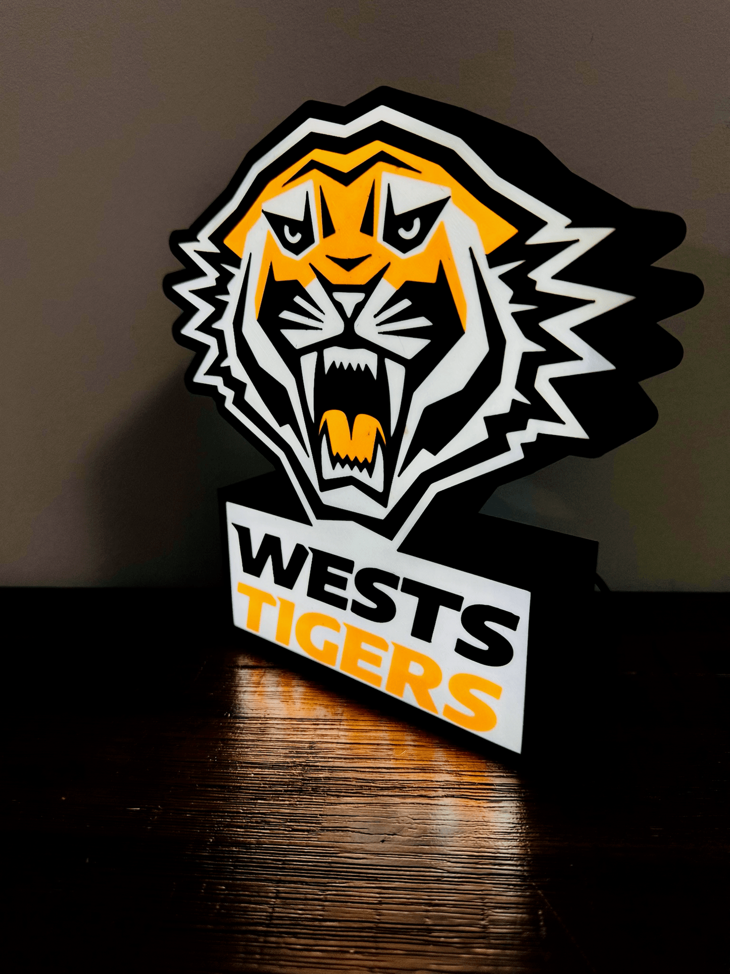 Wests Tigers - NRL Logo Light-up Sign - USB Powered