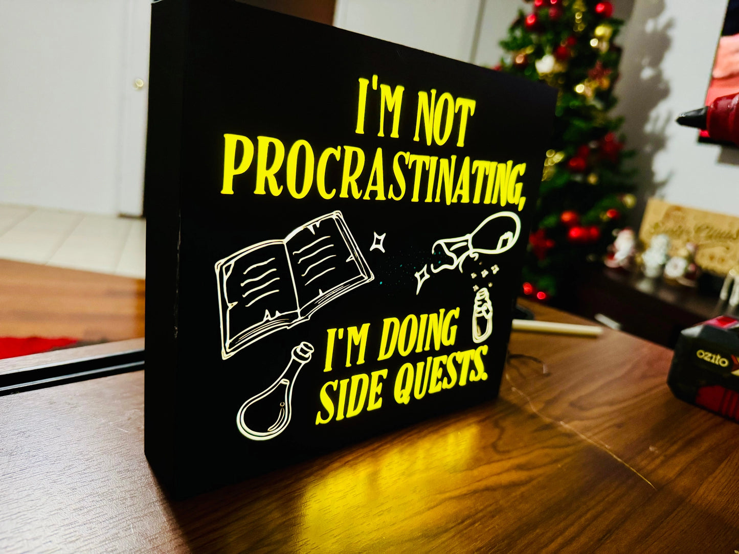 I'm not Procrastinating - I'm doing Side Quests - Light up Sign - Michael's 3D World