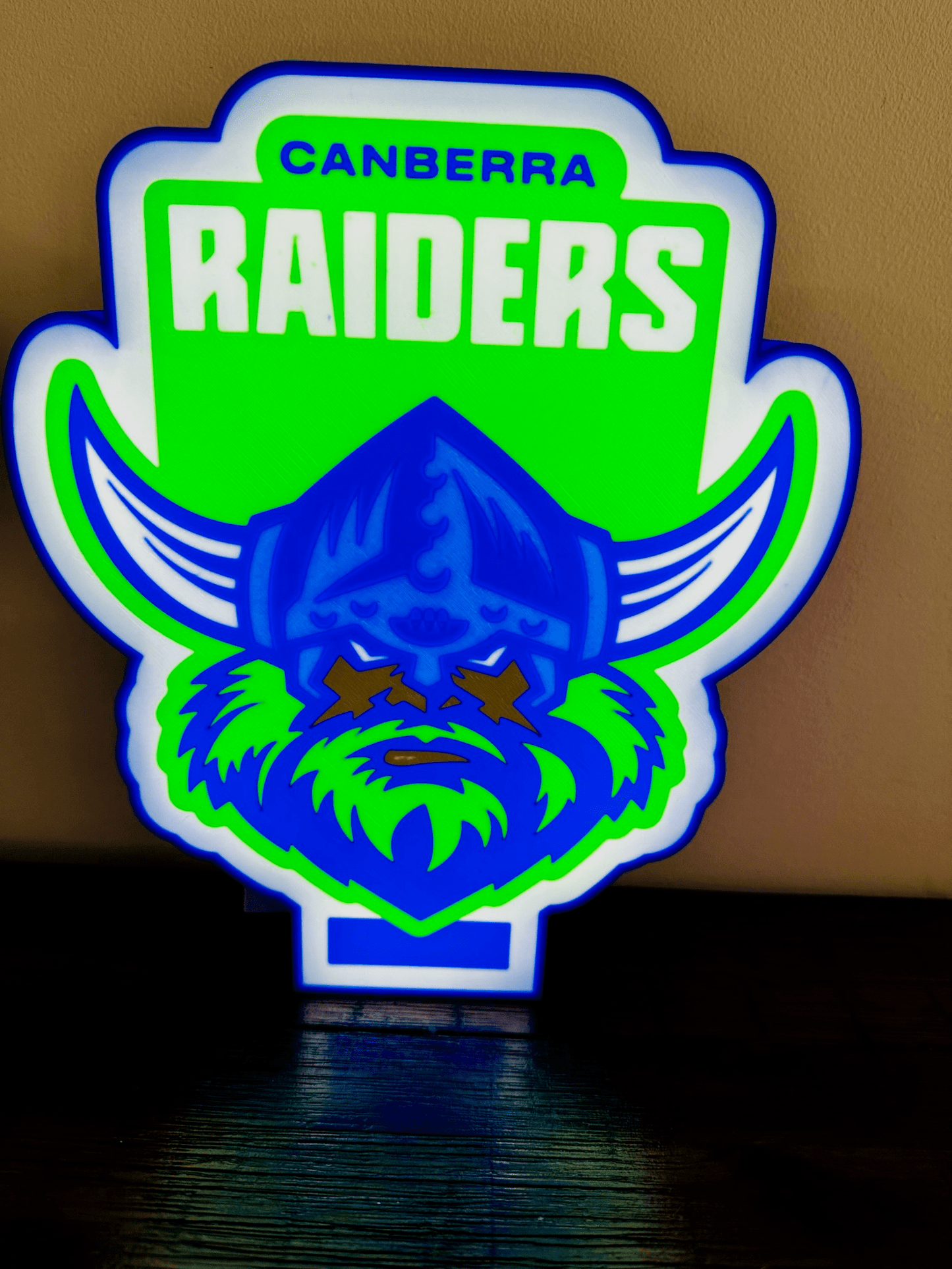 Canberra Raiders Logo - Light Up Sign - USB Powered