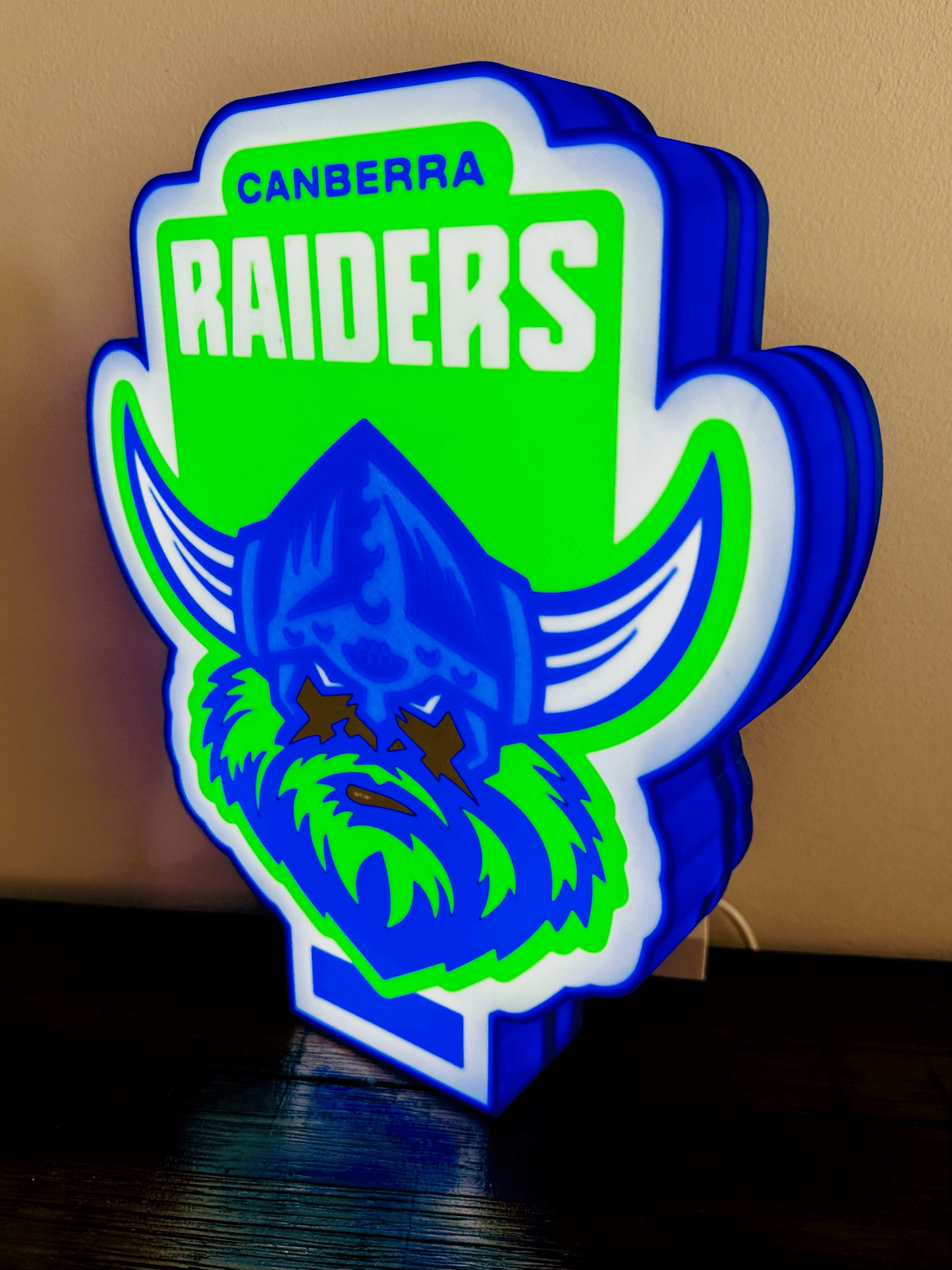 Canberra Raiders Logo - Light Up Sign - USB Powered