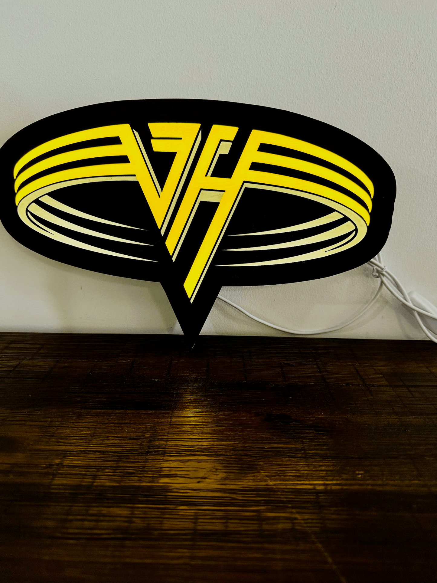 Van Halen - Rock Music Band - 1980's Logo - Night Light / Bright Light Up Wall Art