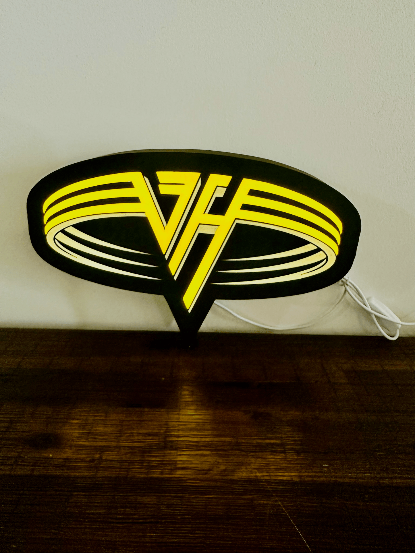 Van Halen - Rock Music Band - 1980's Logo - Night Light / Bright Light Up Wall Art
