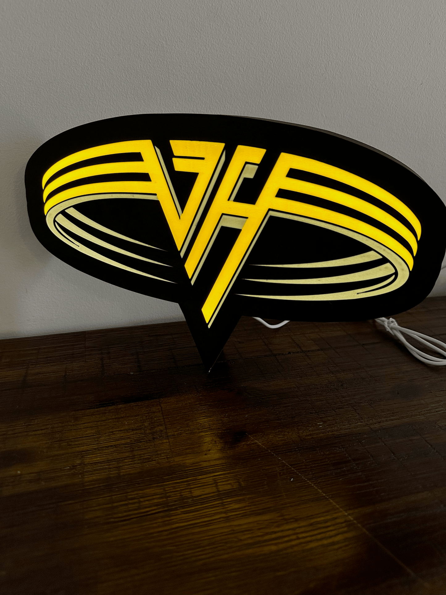 Van Halen - Rock Music Band - 1980's Logo - Night Light / Bright Light Up Wall Art