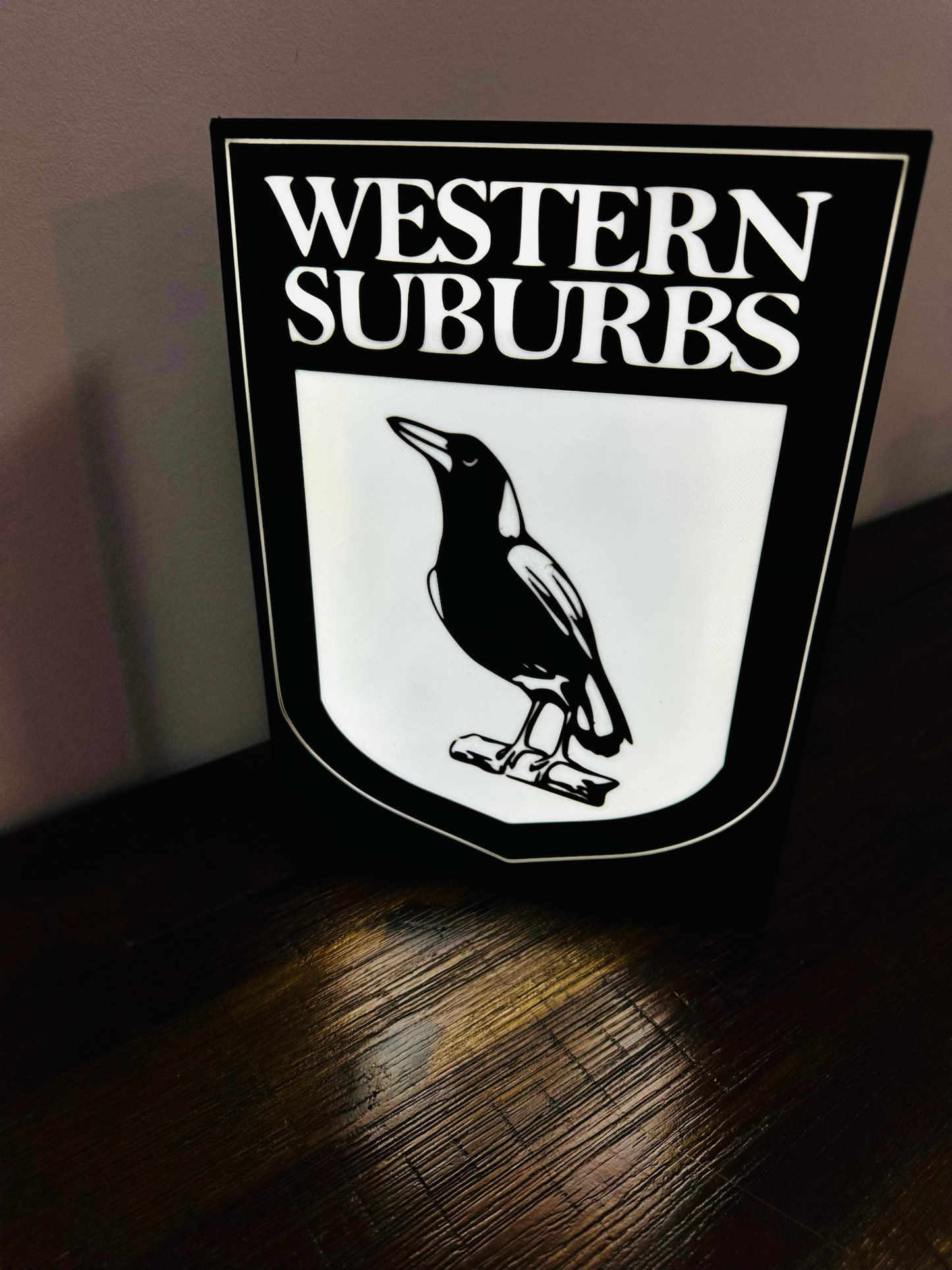 Western Suburbs Magpies - Team Logo - Light Box / Night Light